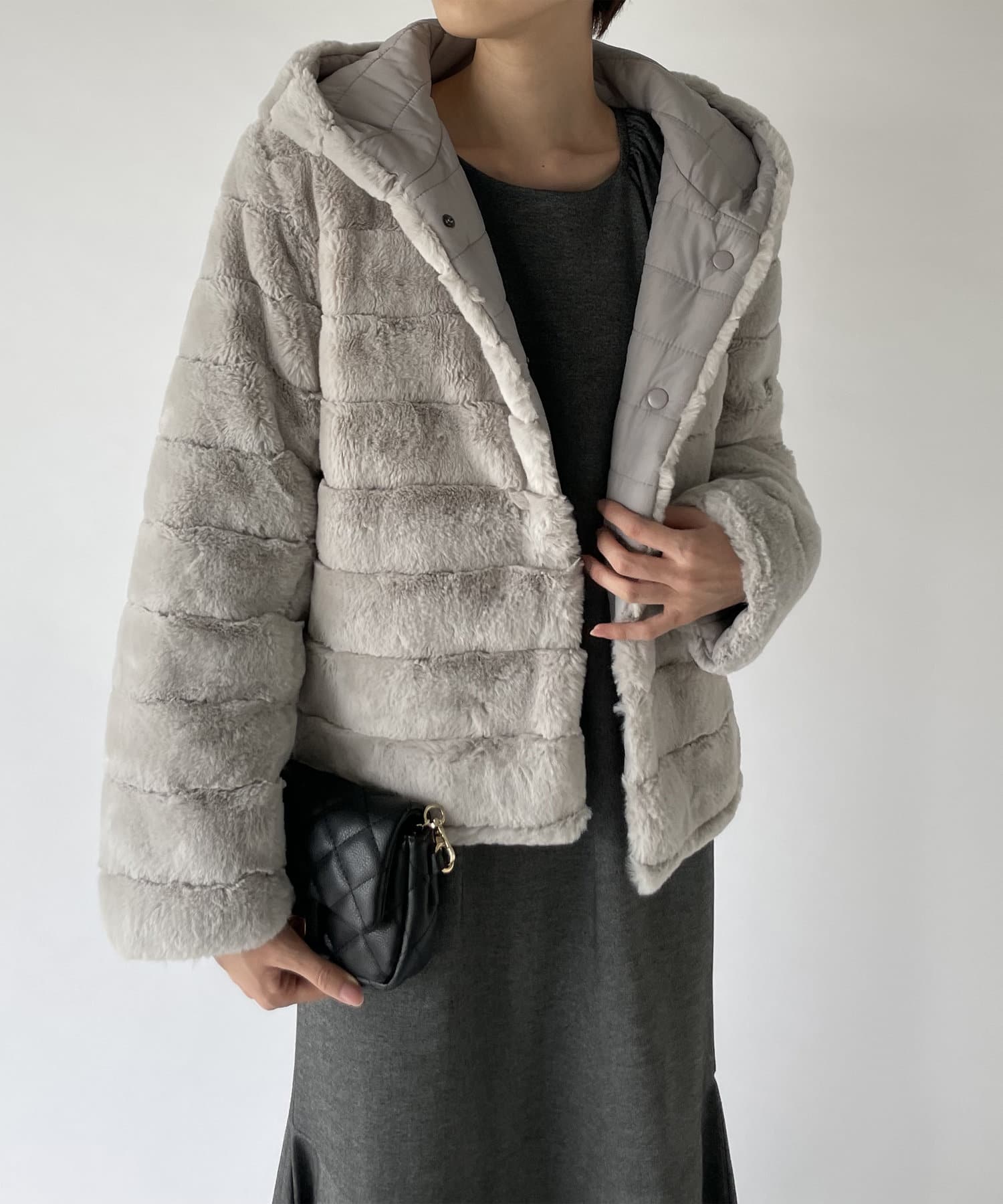 un dix cors(アンディコール) 【柔らか素材で暖かい！】リバーシブルファーブルゾン