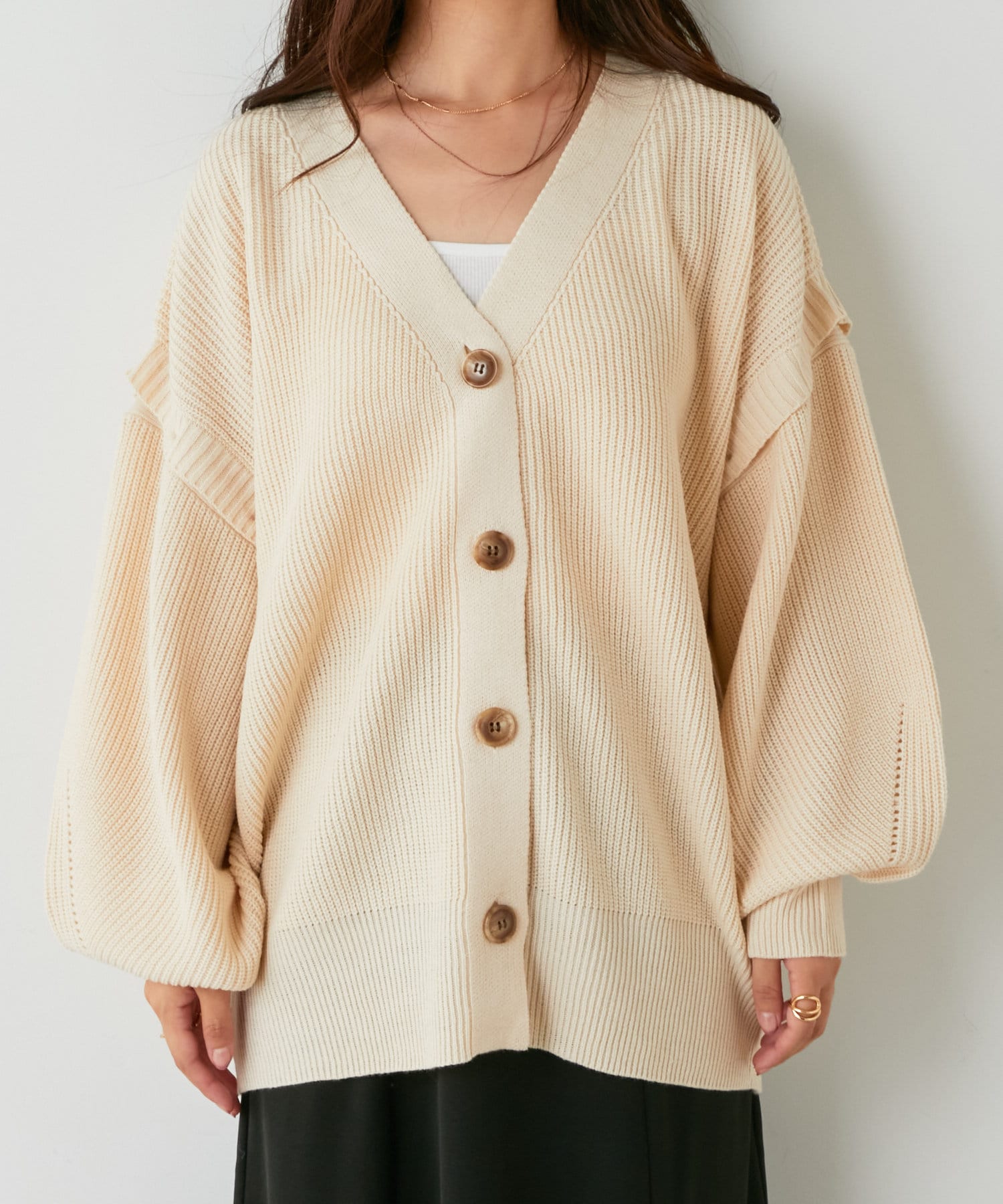 袖取り外し】片畦多色カーディガン | NICE CLAUP / OLIVE des