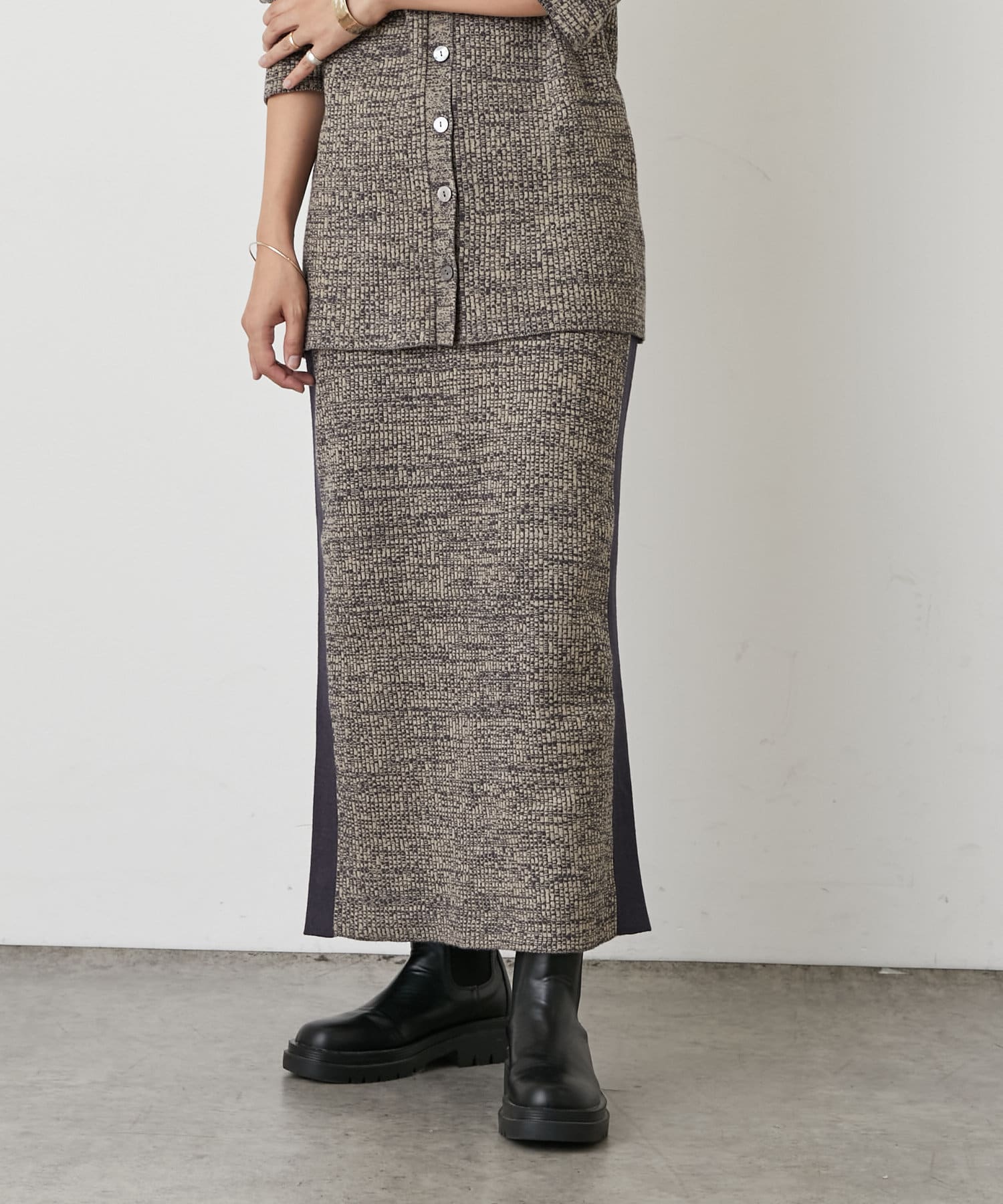 Omekashi(オメカシ) メランジリブラインスカート