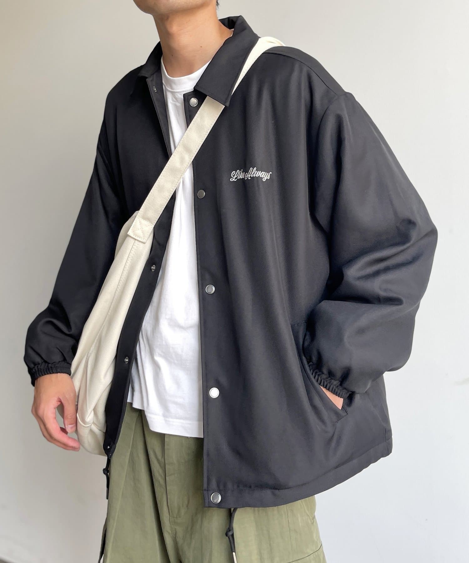 L/CAMPIONE ロングドローコード コットン コーチジャケット beige