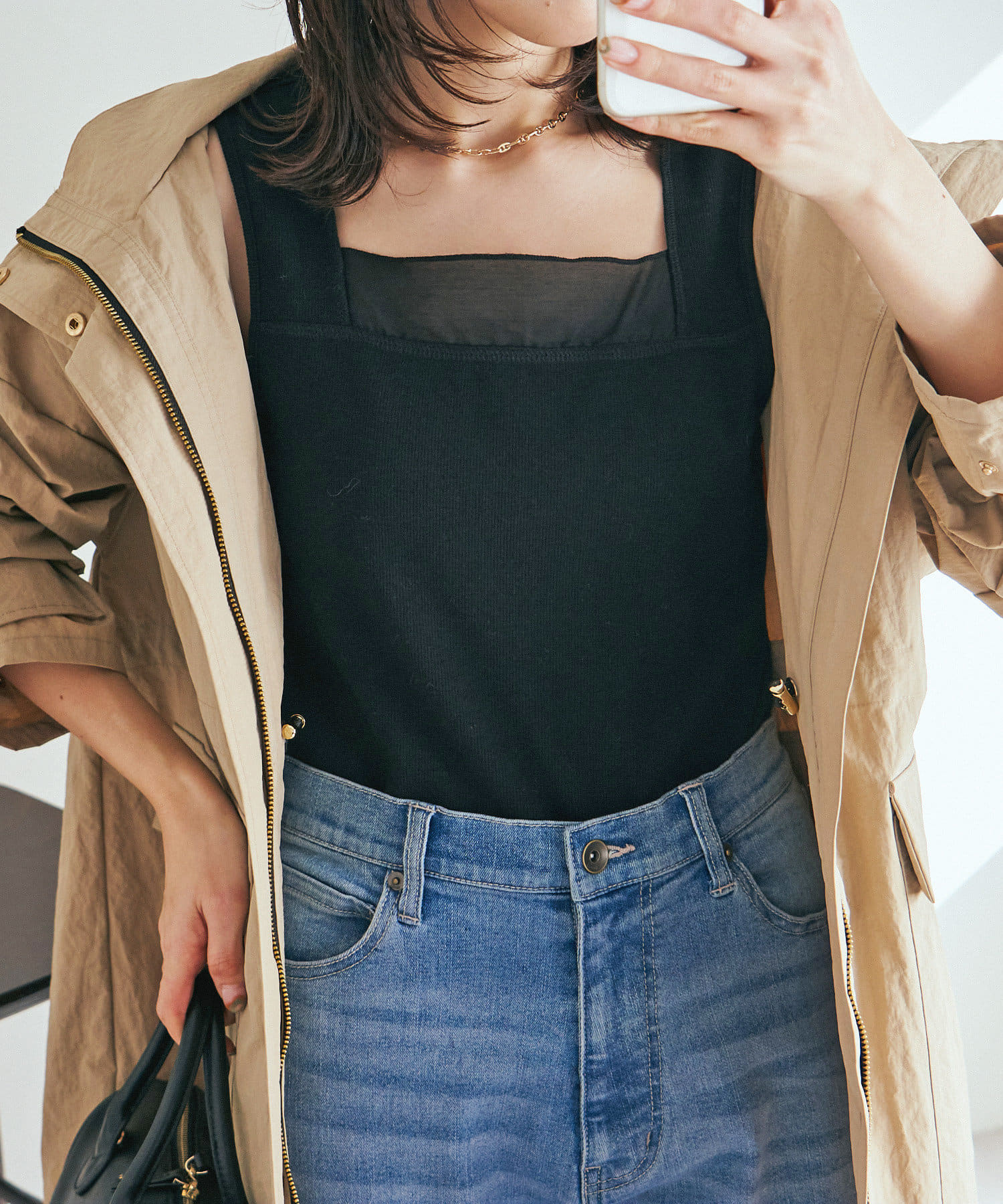スクエアシアー切替タンク COLLAGE GALLARDAGALANTE(コラージュ ガリャルダガランテ)レディース PAL CLOSET(パルクローゼット) パルグループ公式ファッション通販サイト スクエアシアー切替タンク