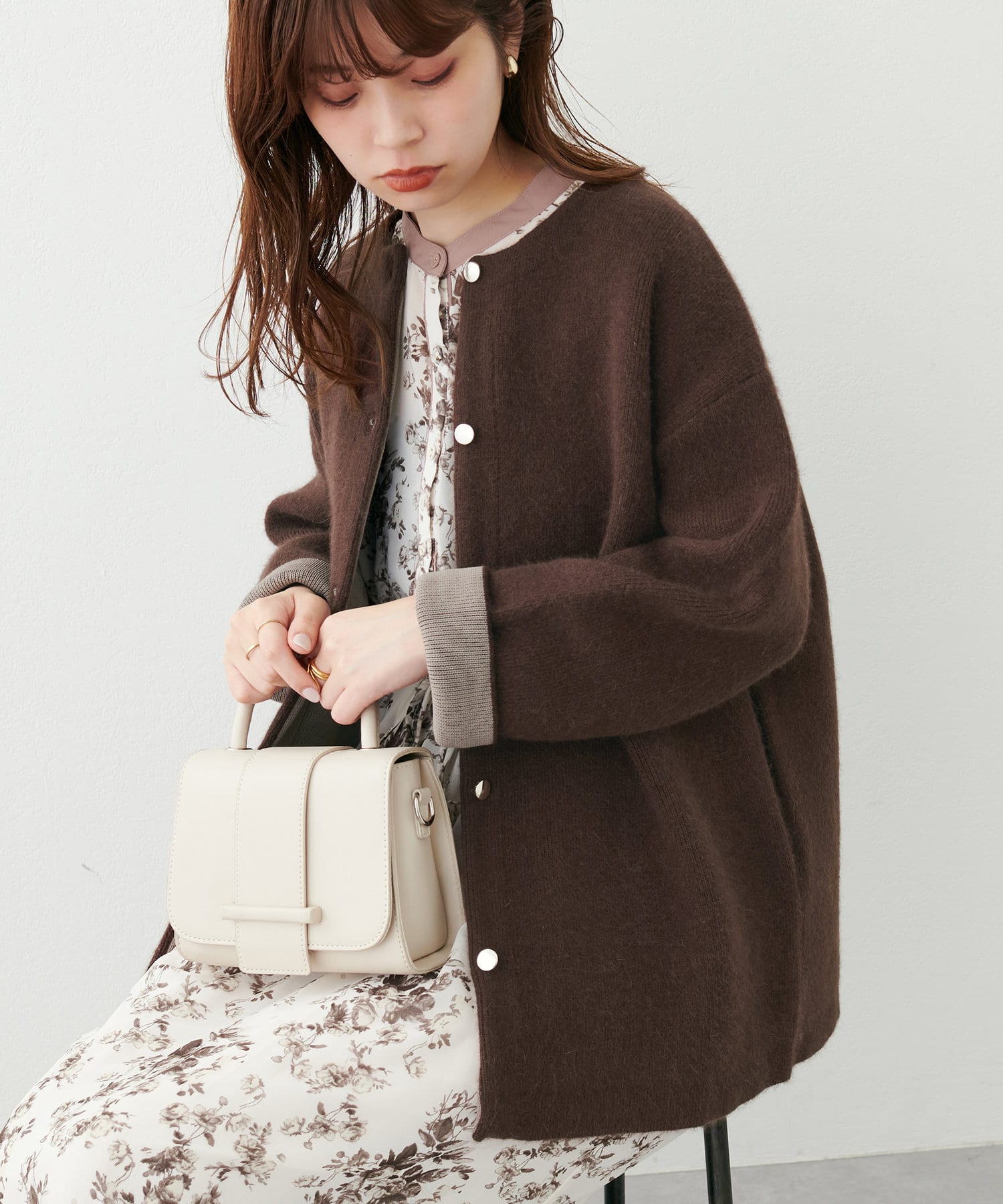 【natural couture】フォックス混ダブルフェイス高見えニットコート 【SALE／55%OFF】 sandorobotics.com