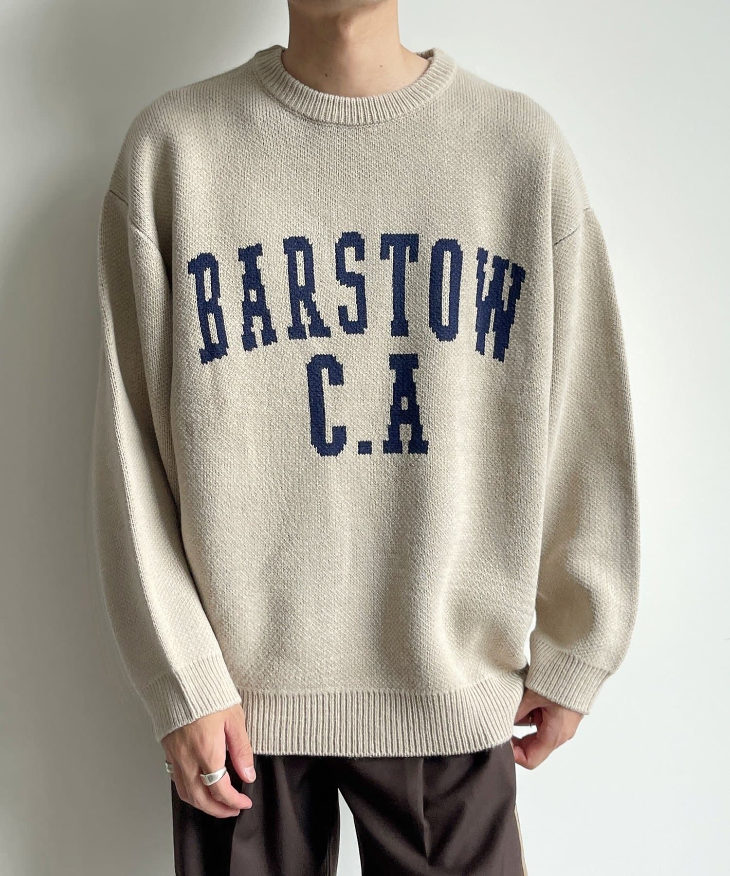 ADAMPATEK/アダムパテック】college logo looose crewneck knit