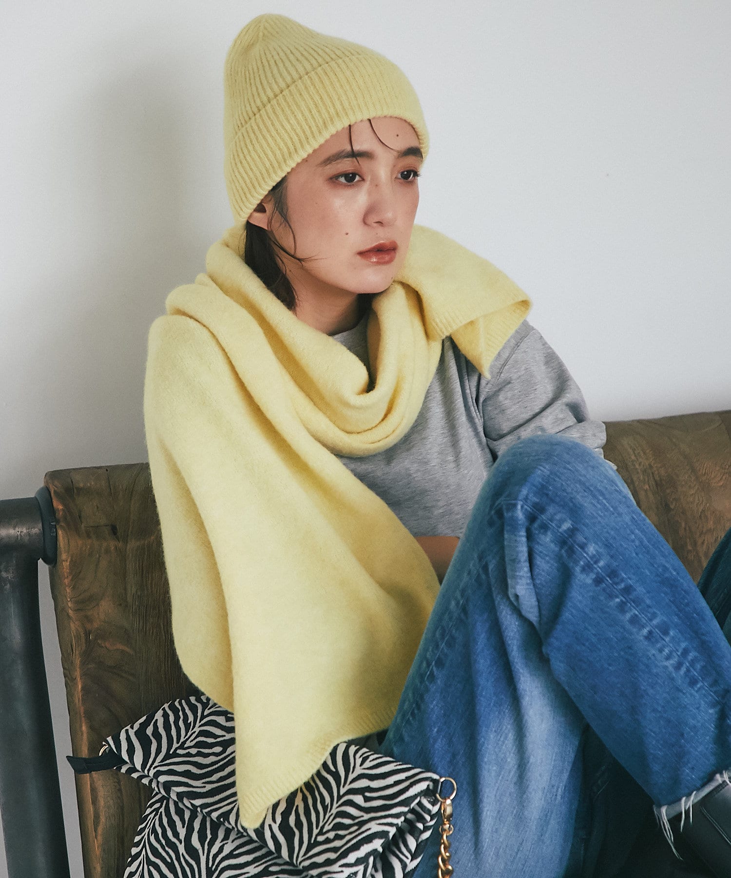 柔らかな素材感が魅力】KNIT SOLID STOLE | RIVE DROITE