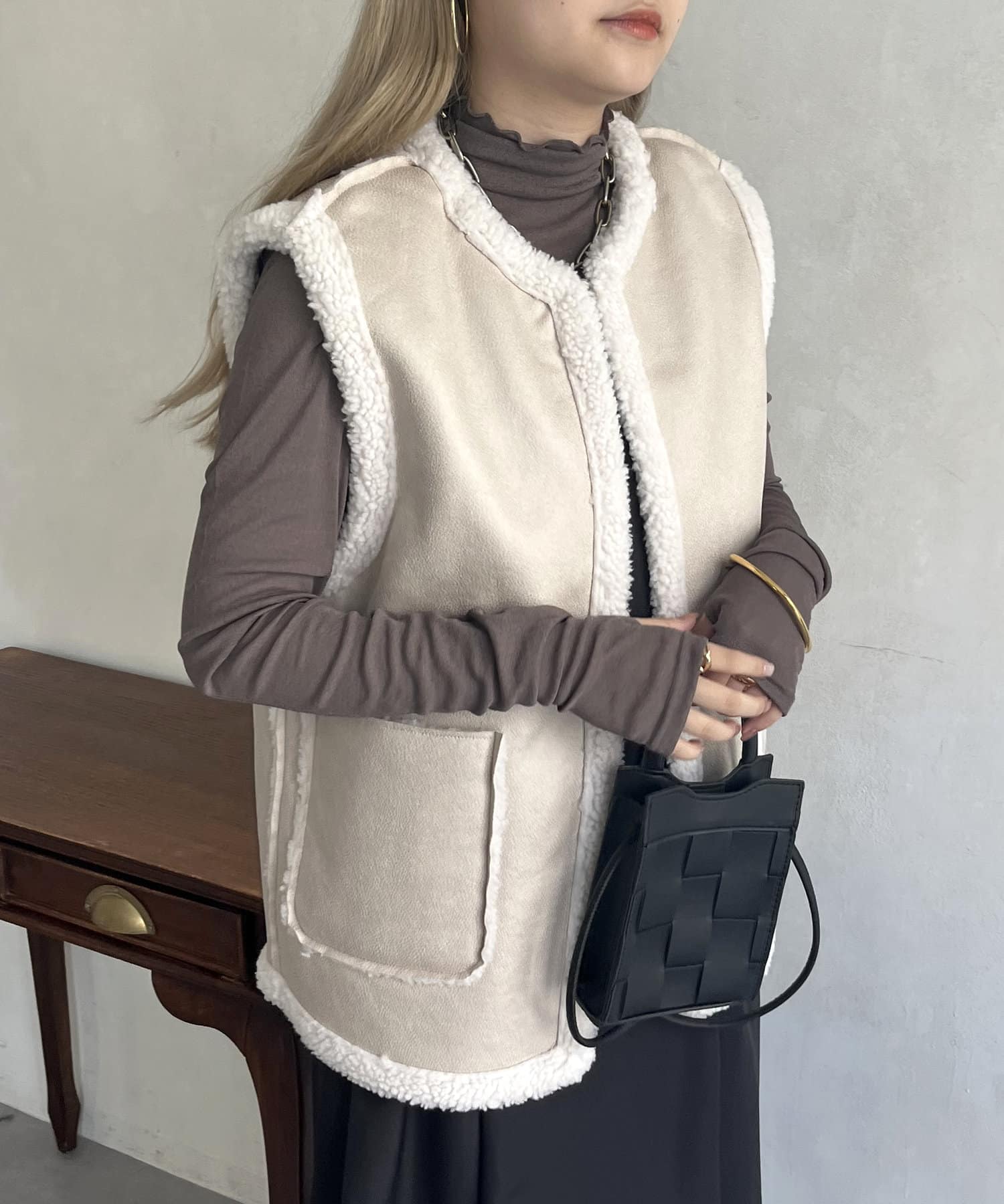 リバーシブルボアベスト | prose verse(プロズヴェール)レディース