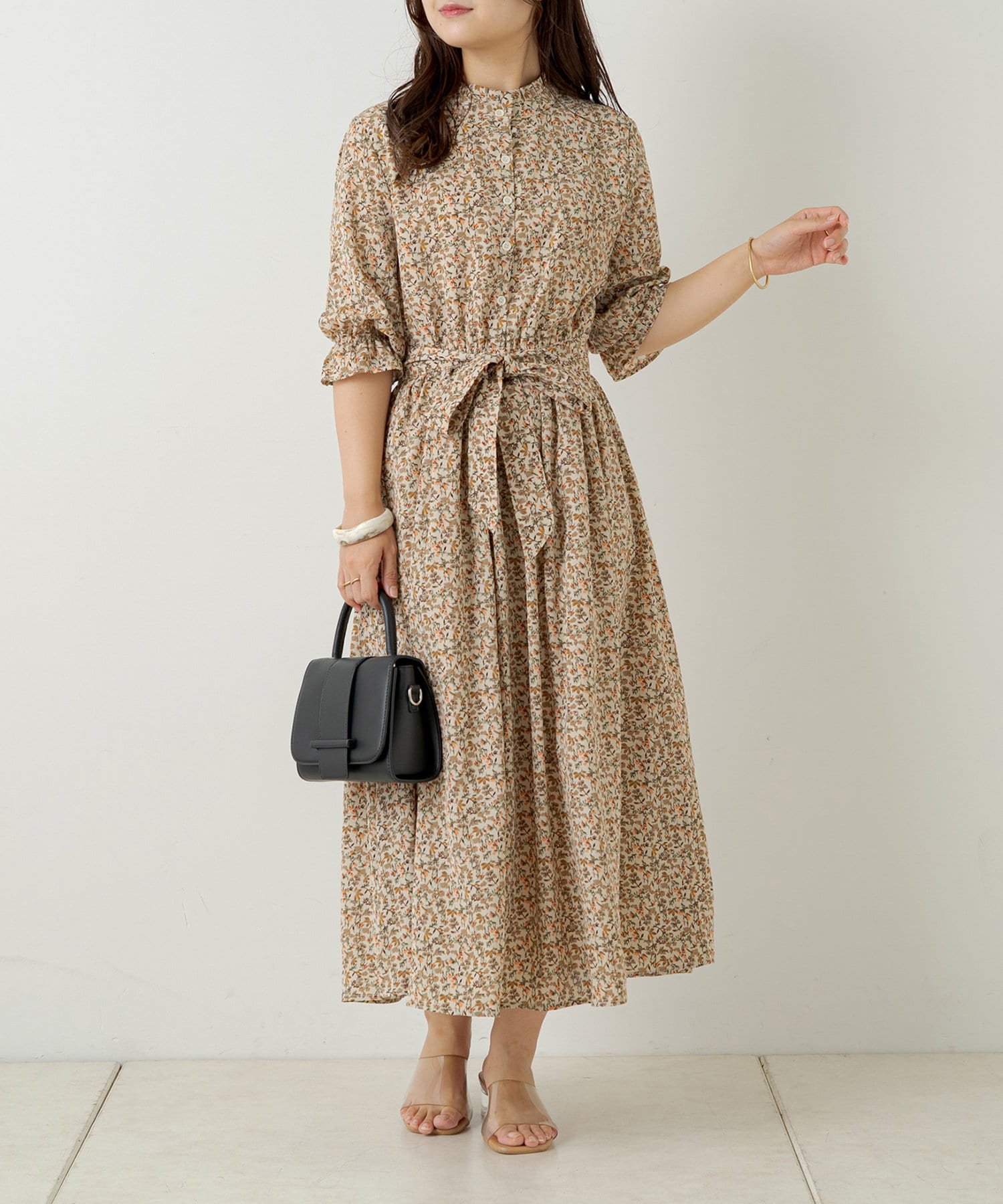 ウエスト絞れる花柄ワンピース | NICE CLAUP / OLIVE des OLIVE OUTLET