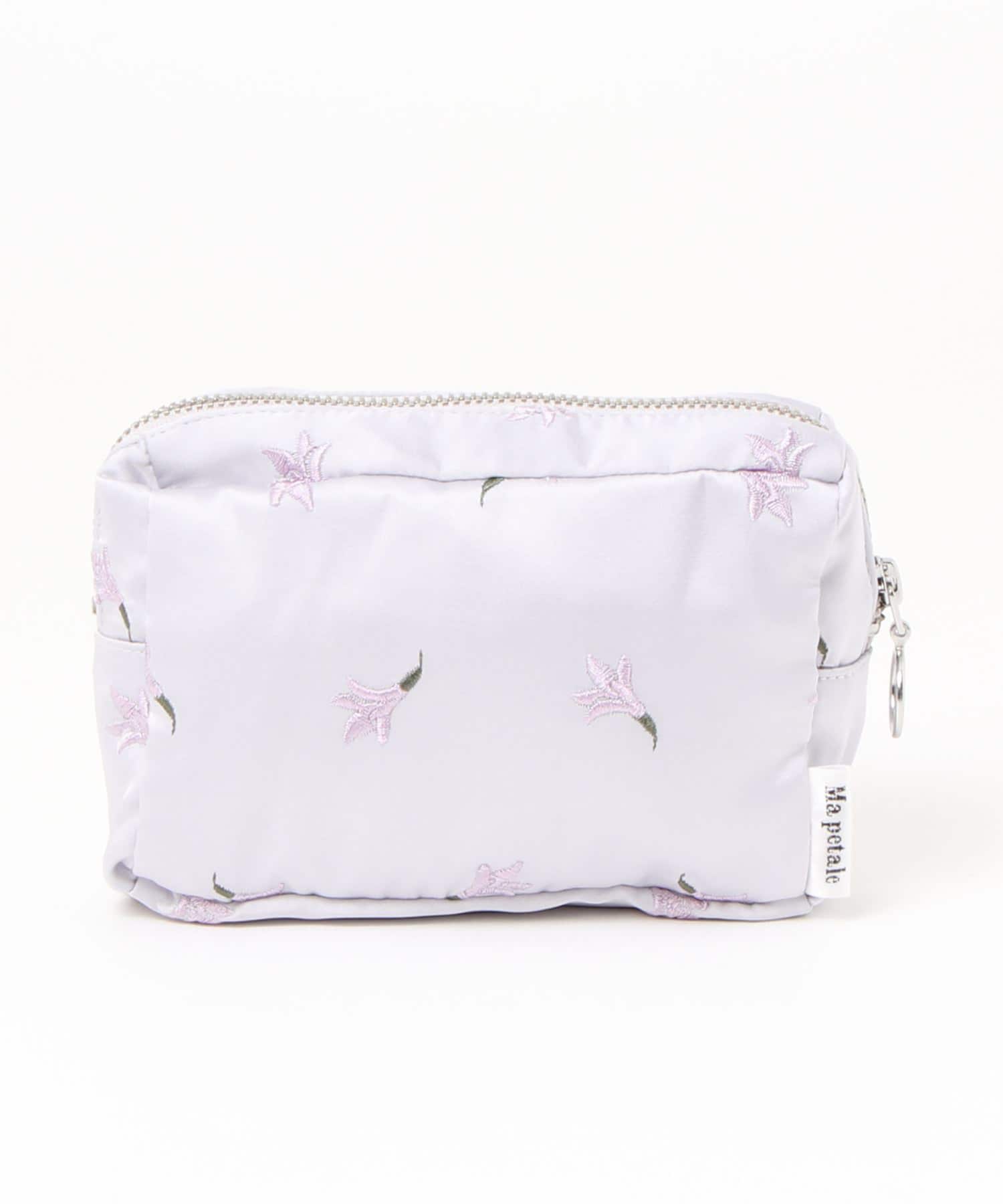 natural couture(ナチュラルクチュール) Ma Petal/サテン刺繍ポーチ1月~6月