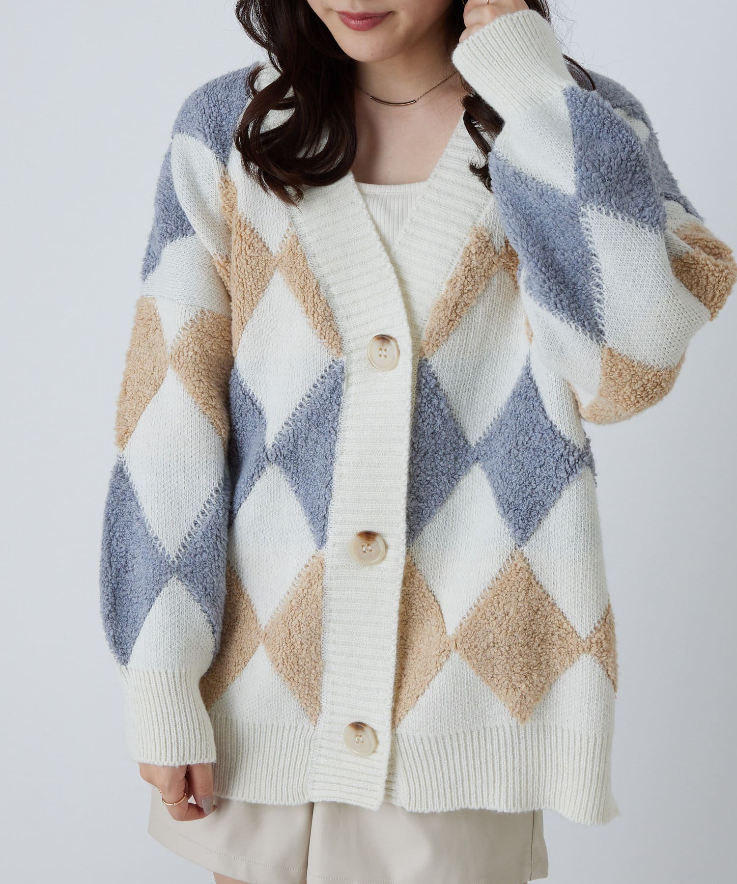 アーガイルニットｖカーディガン Olive Des Olive Outlet オリーブ デ オリーブ アウトレット レディース Pal Closet パルクローゼット パルグループ公式ファッション通販サイト