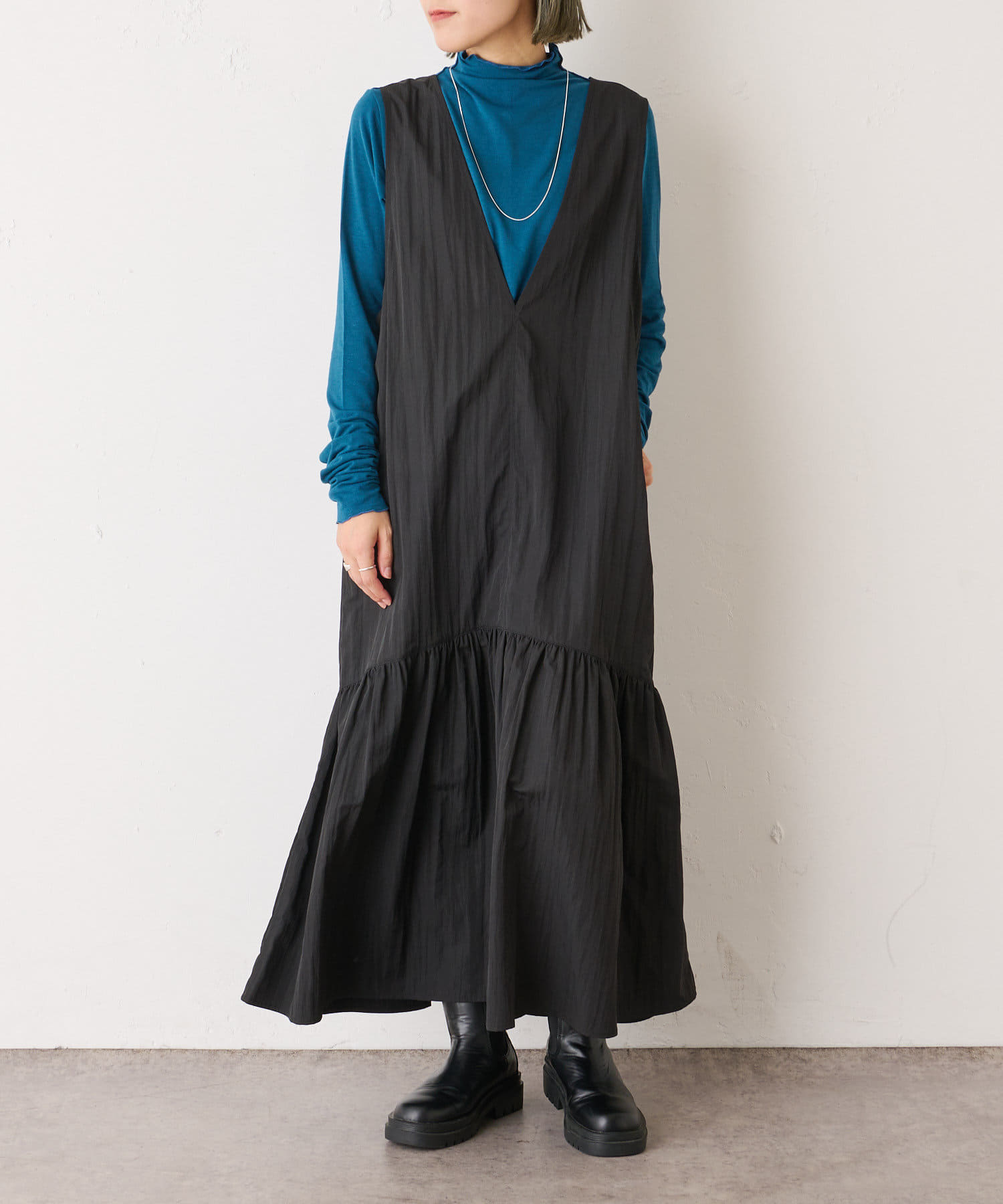 Omekashi／タフタギャザージャンパースカート
