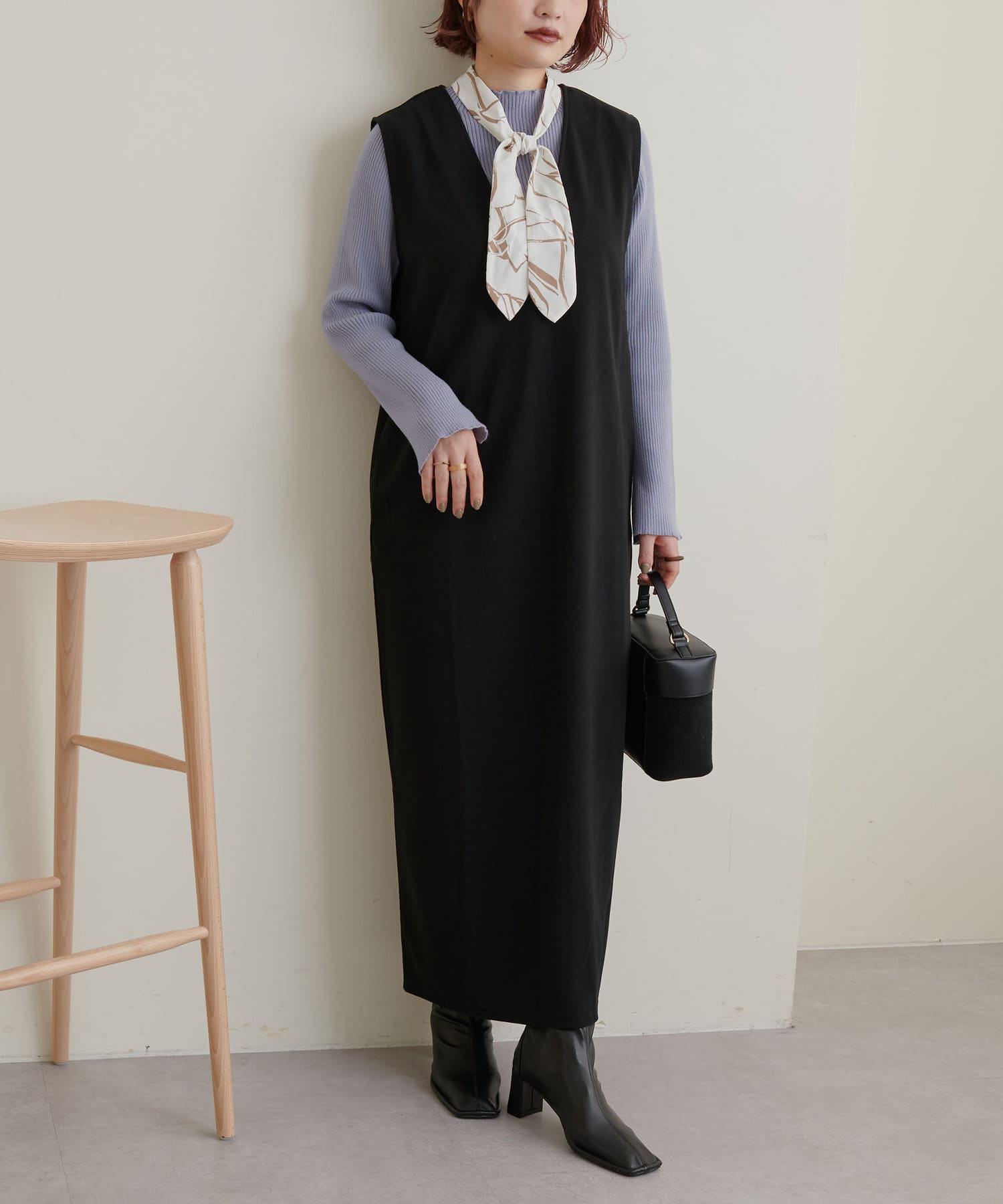 ポールハーデン ロング胸当て付きラップスカートタグ付きsize2