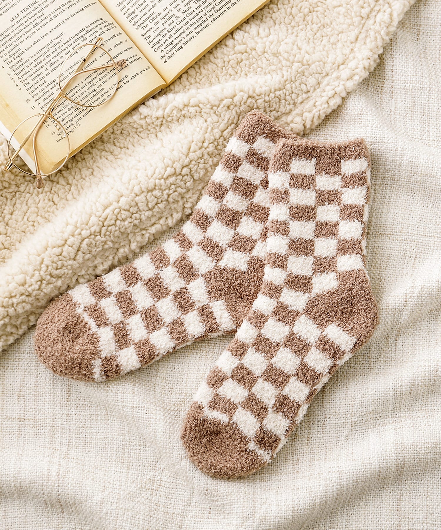 ブロックチェックマシュマロソックス 3coins スリーコインズ レディース Pal Closet パルクローゼット パルグループ公式ファッション通販サイト