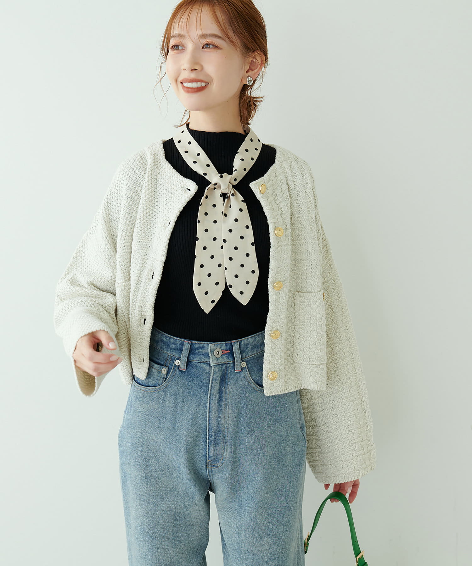 いろいろ編みショートツイードジャケット | natural couture