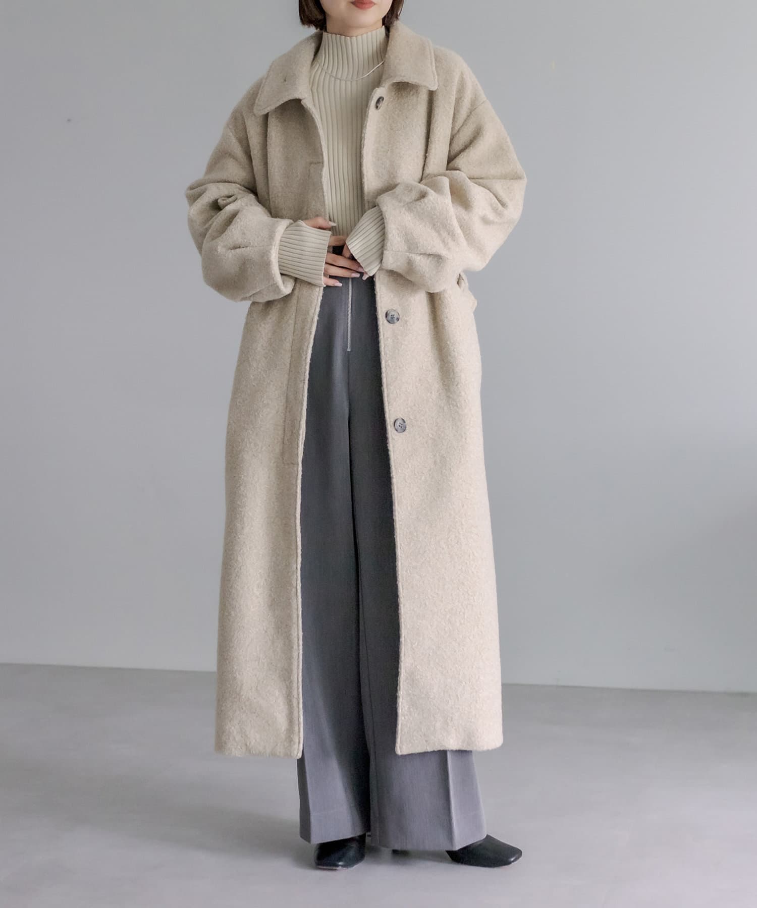 割引購入 TSUBAMECOAT ベージュ コート ロングコート 9AR [ 165