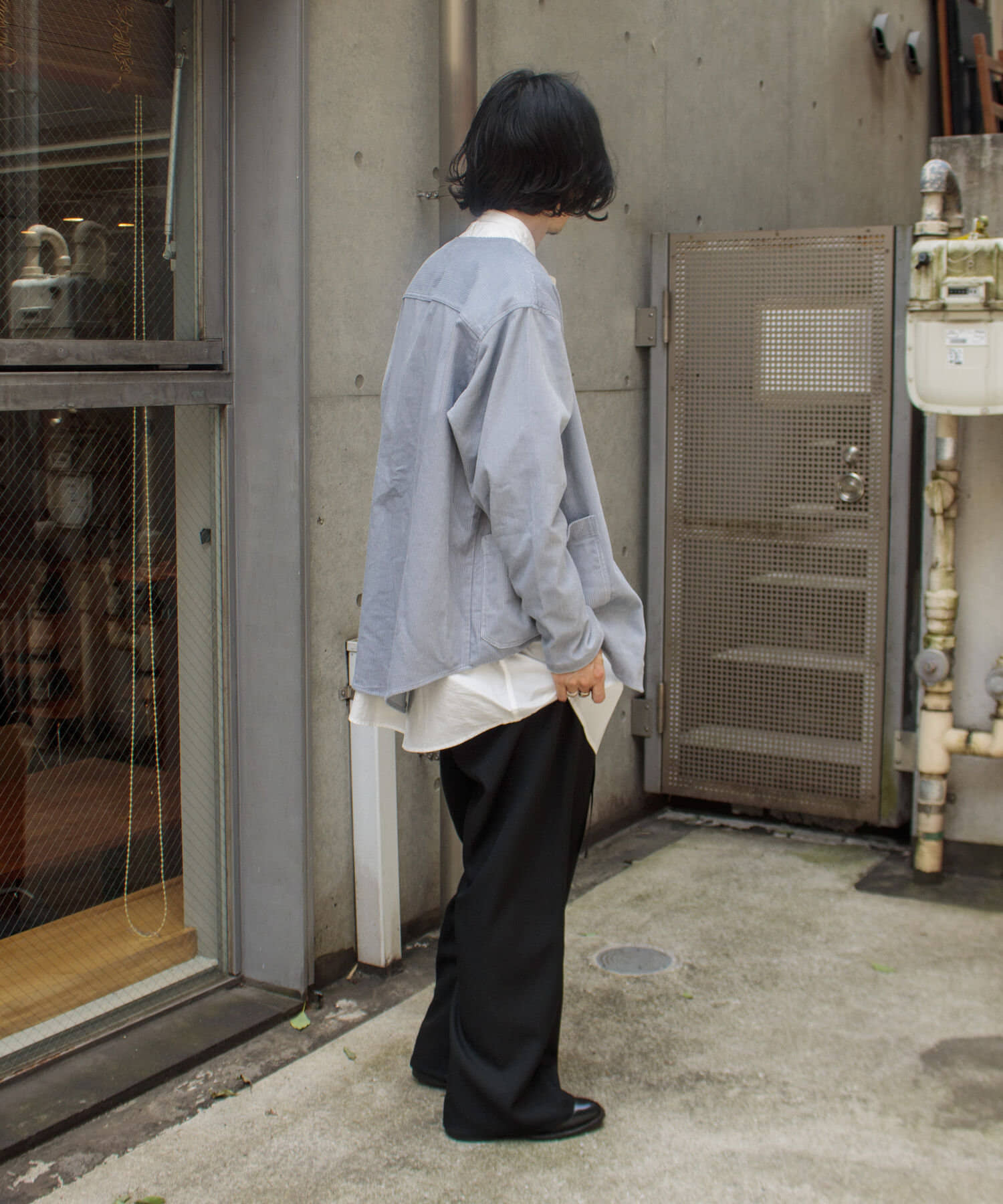 FREDY & GLOSTER(フレディ アンド グロスター) 【GLOSTER】ノーカラー コーデュロイカバーオール シャツジャケット
