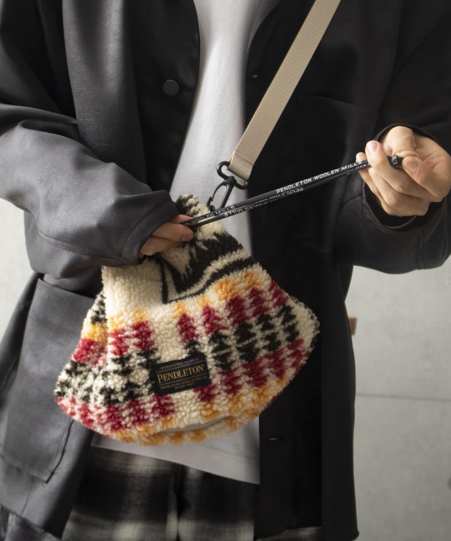 PENDLETON】別注HARDING ボアミニショルダー 2WAY巾着 | FREDY