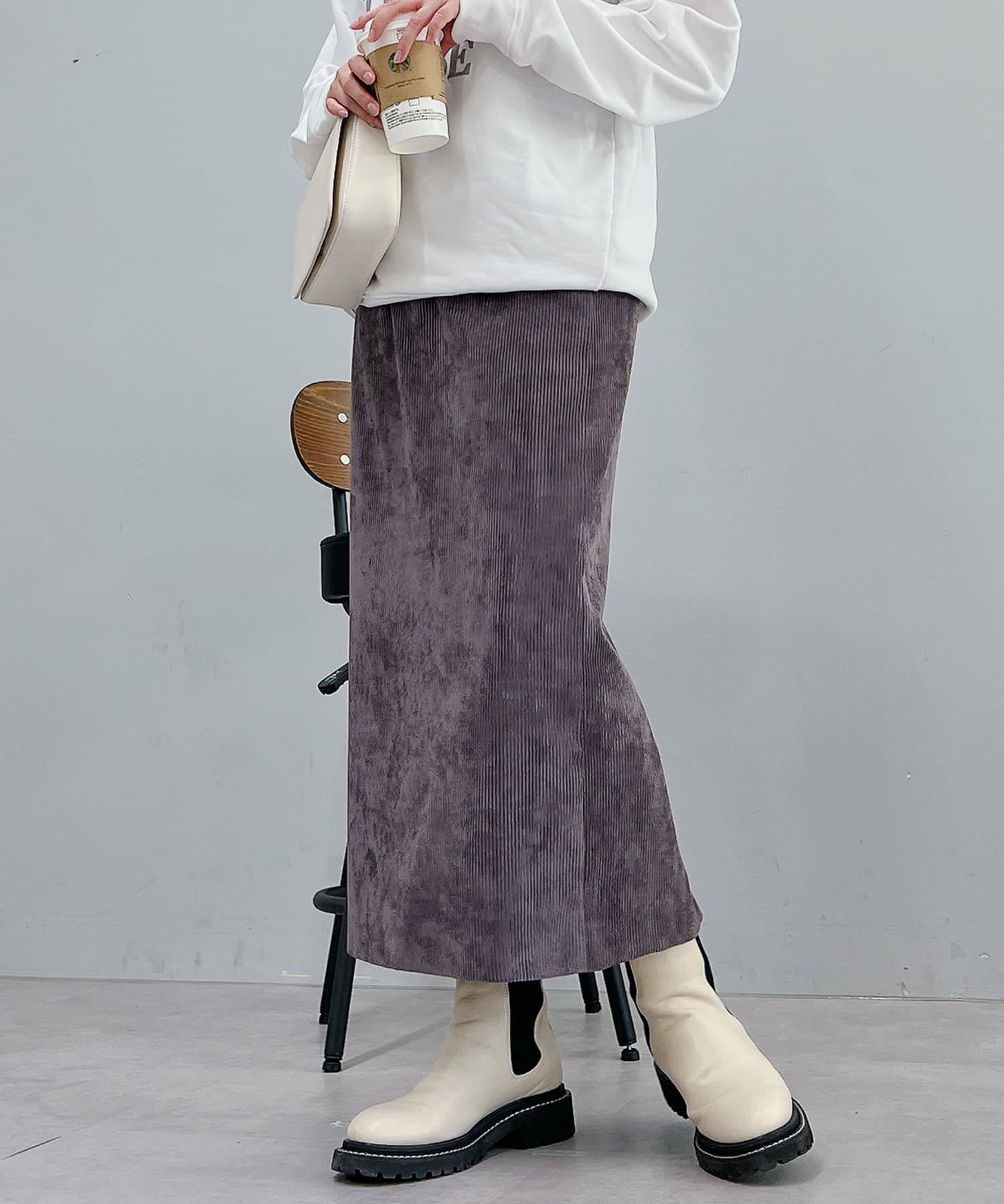 un dix cors(アンディコール) 【大人カジュアルの必須アイテム】コーデュロイナロースカート