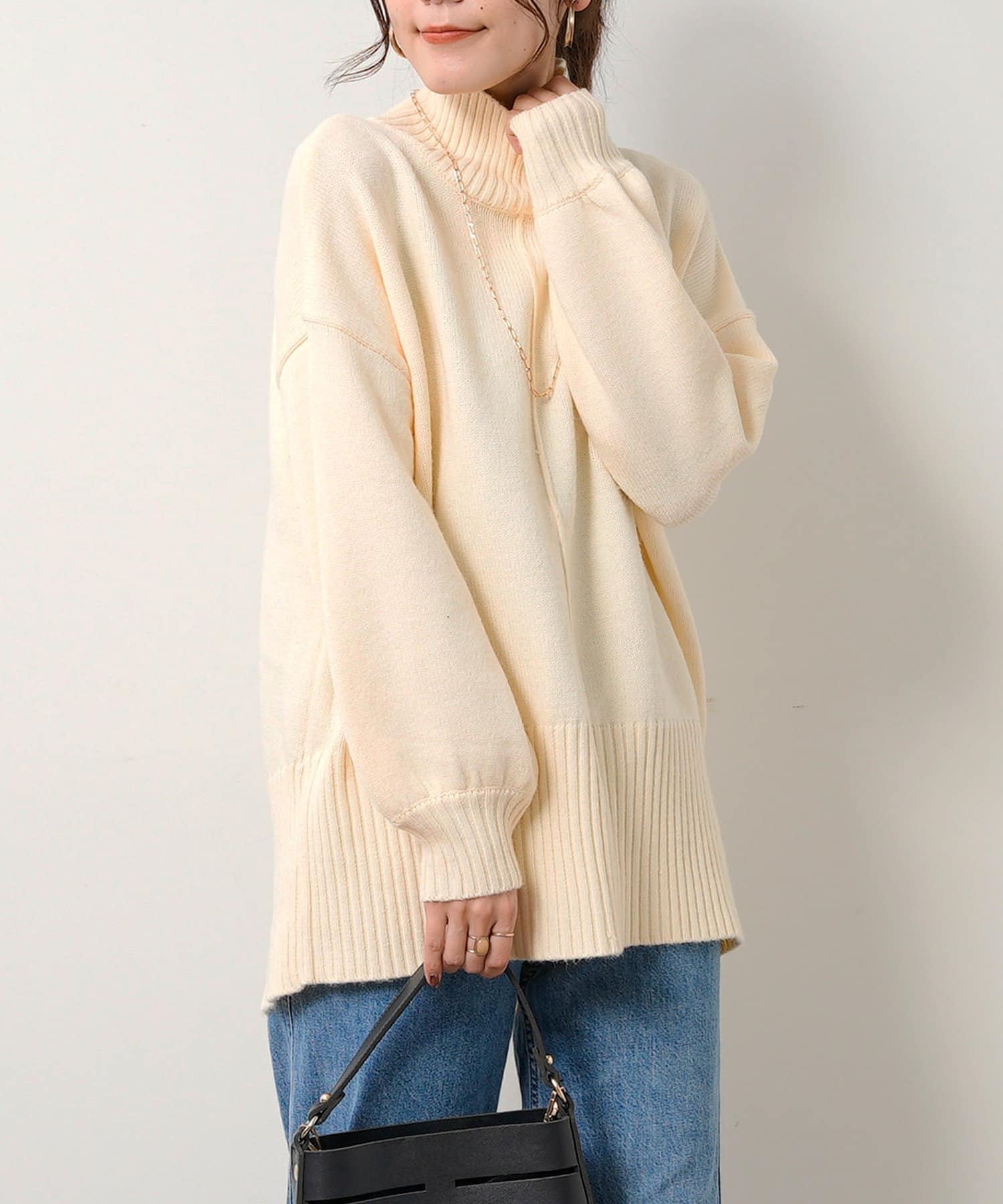 Chez toi(シェトワ) 【WEB限定】バックスリットニット