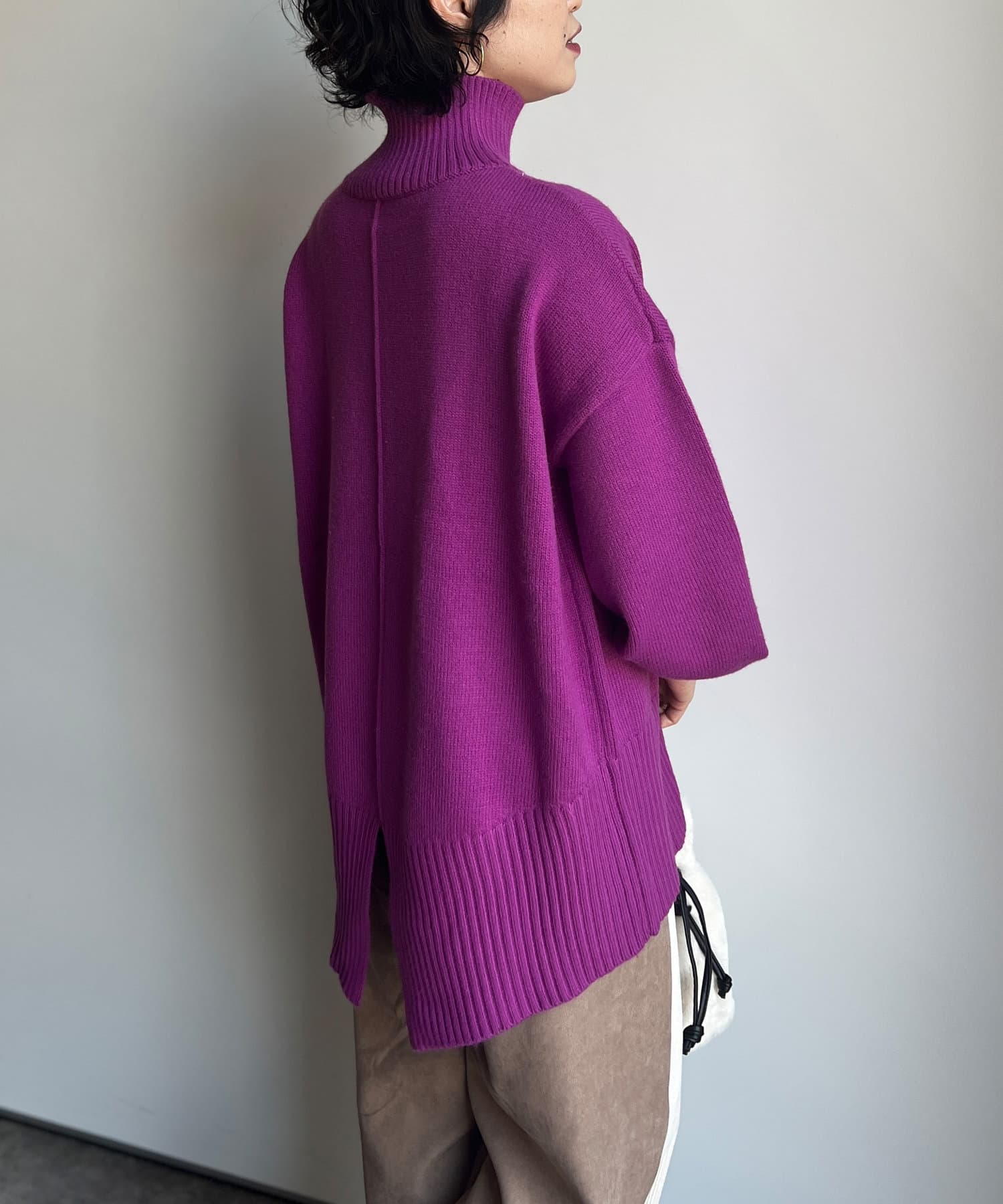 Chez toi(シェトワ) 【WEB限定】バックスリットニット