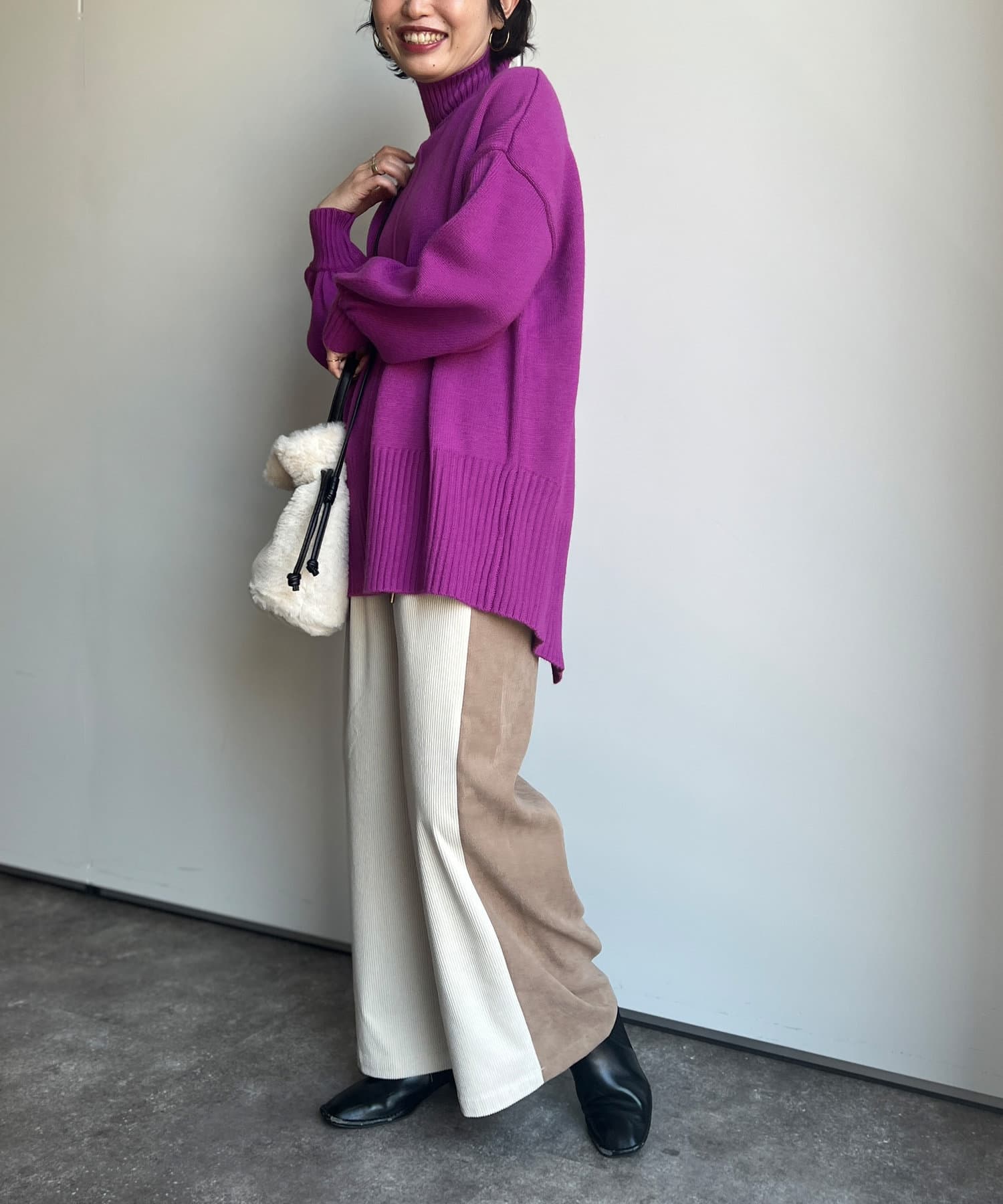 Chez toi(シェトワ) 【WEB限定】バックスリットニット