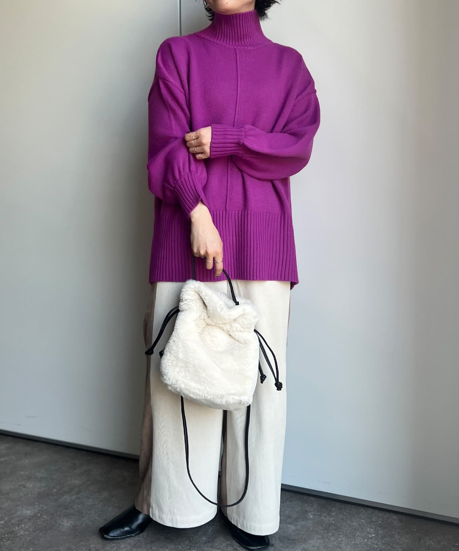Chez toi(シェトワ) 【WEB限定】バックスリットニット