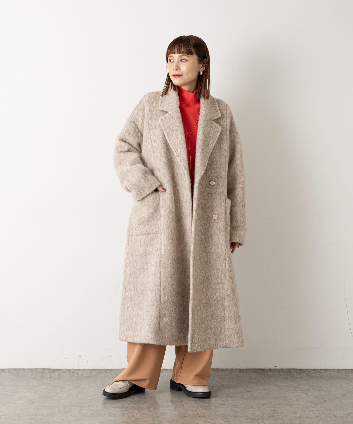 sksa-793 希少品 ロングシャギーコートWORK SHOP-