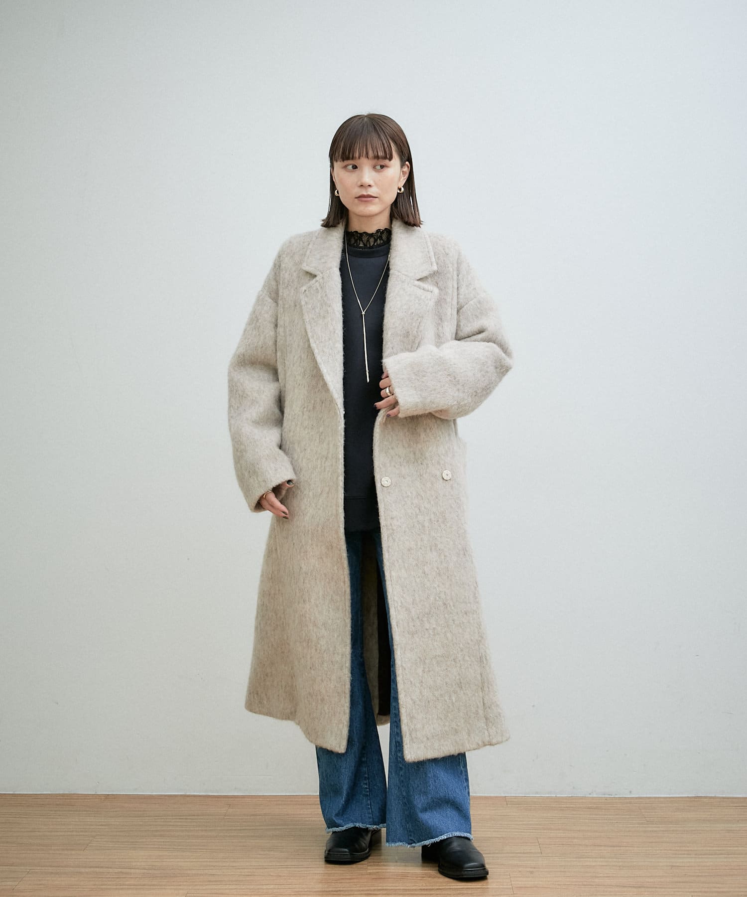 SKSアパレルsksa-793 希少品 ロングシャギーコートWORK SHOP