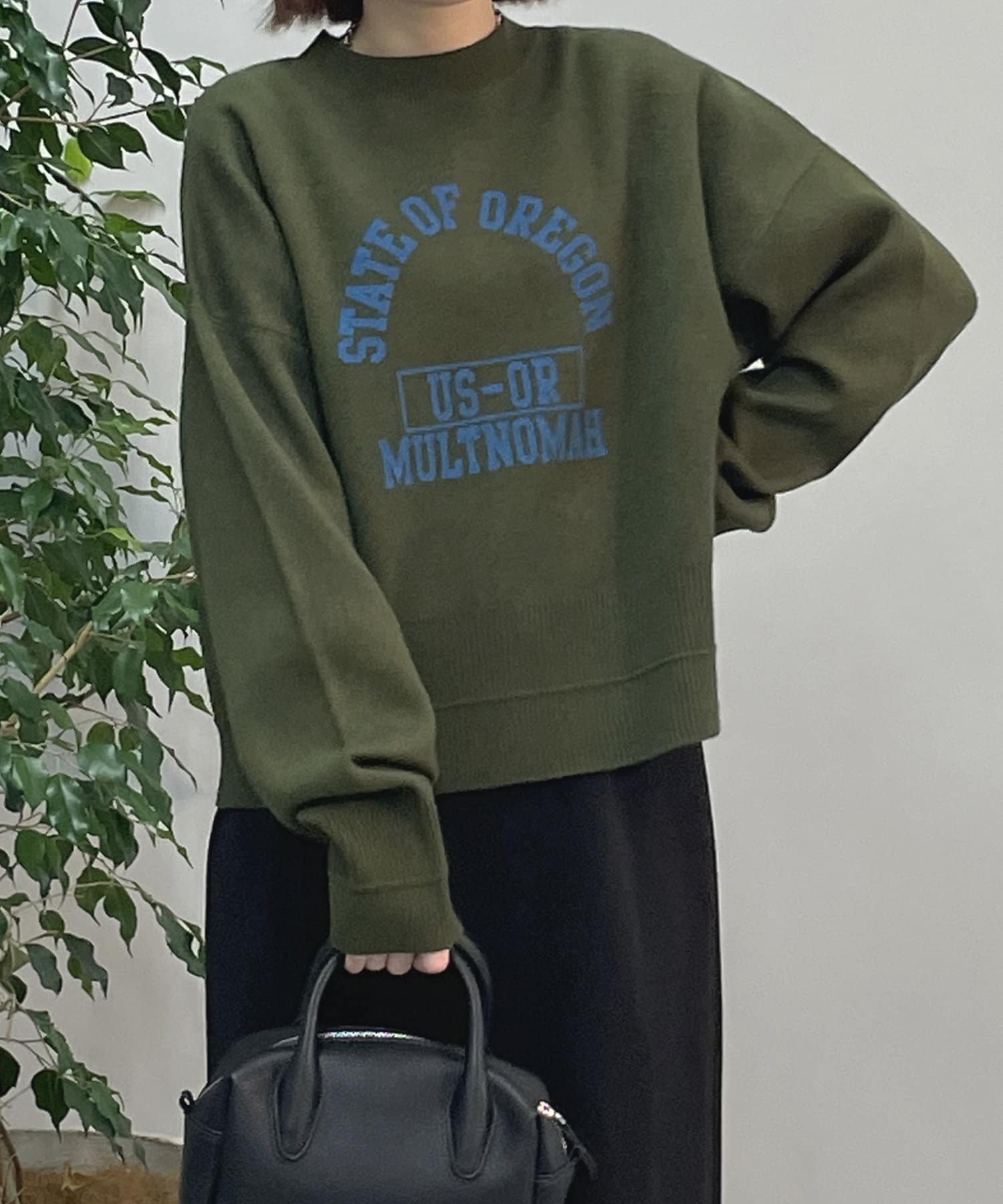 un dix cors(アンディコール) 【大人カジュアル】カレッジプリントニット