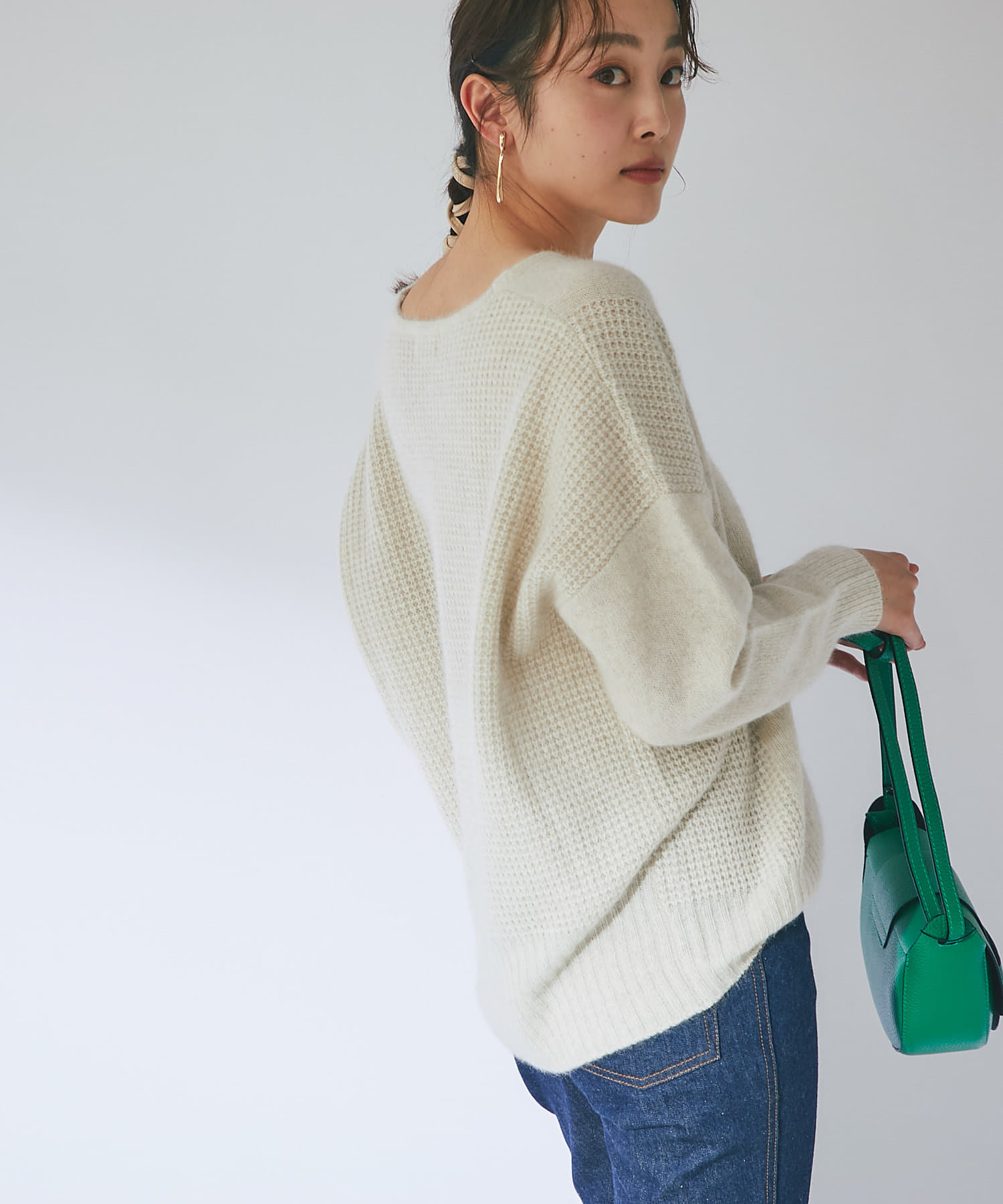 rielle riche くさく /fluffy knit cardigan