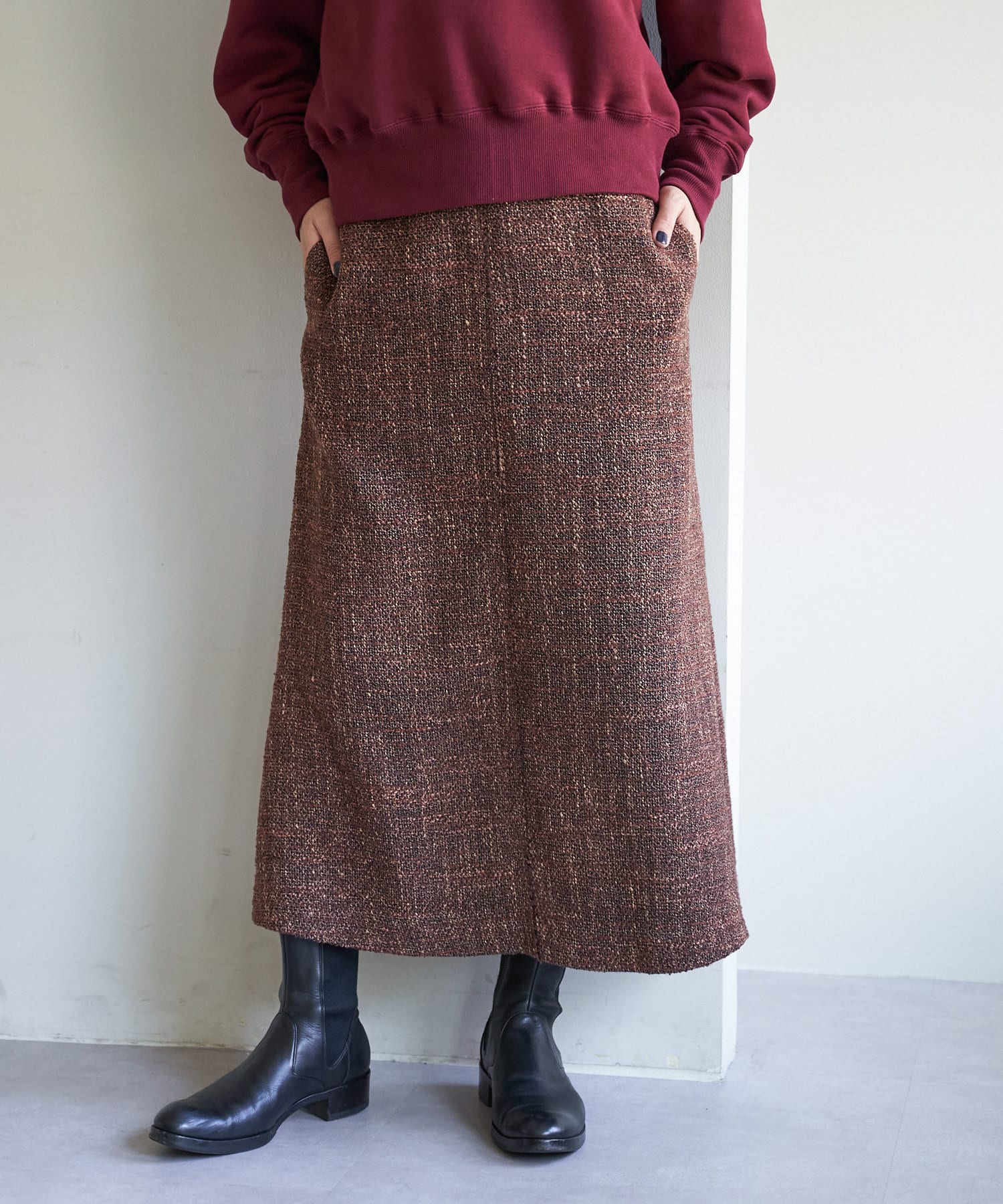 BLOOM&BRANCH / TWEED SEMIFLAIR SKIRT | BLOOM&BRANCH(ブルームアンド