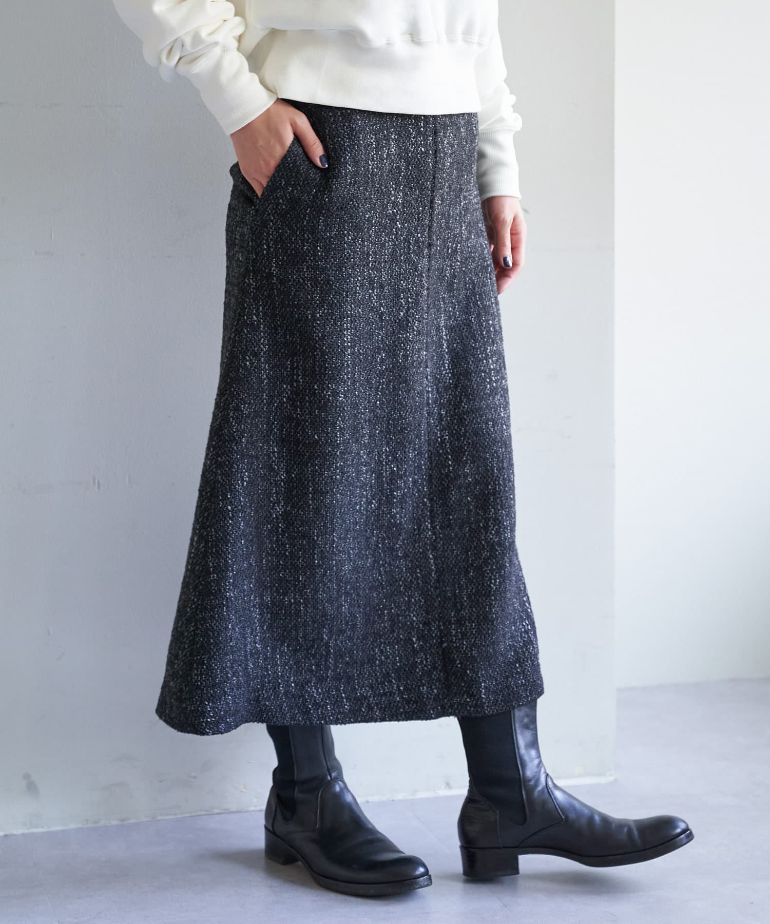 BLOOM&BRANCH / TWEED SEMIFLAIR SKIRT | BLOOM&BRANCH(ブルームアンド