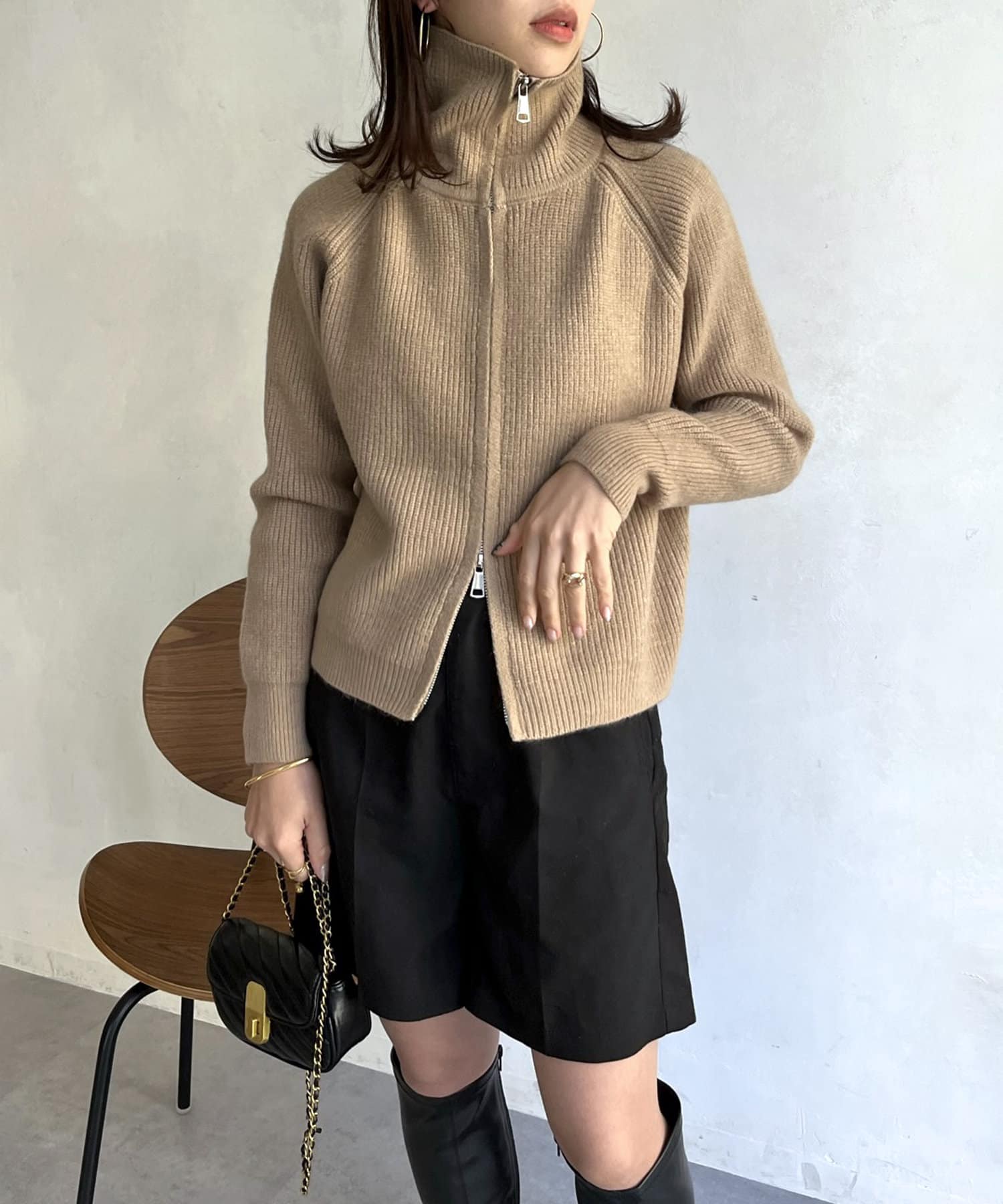 prose verse(プロズヴェール) スタンドネックWジップニット