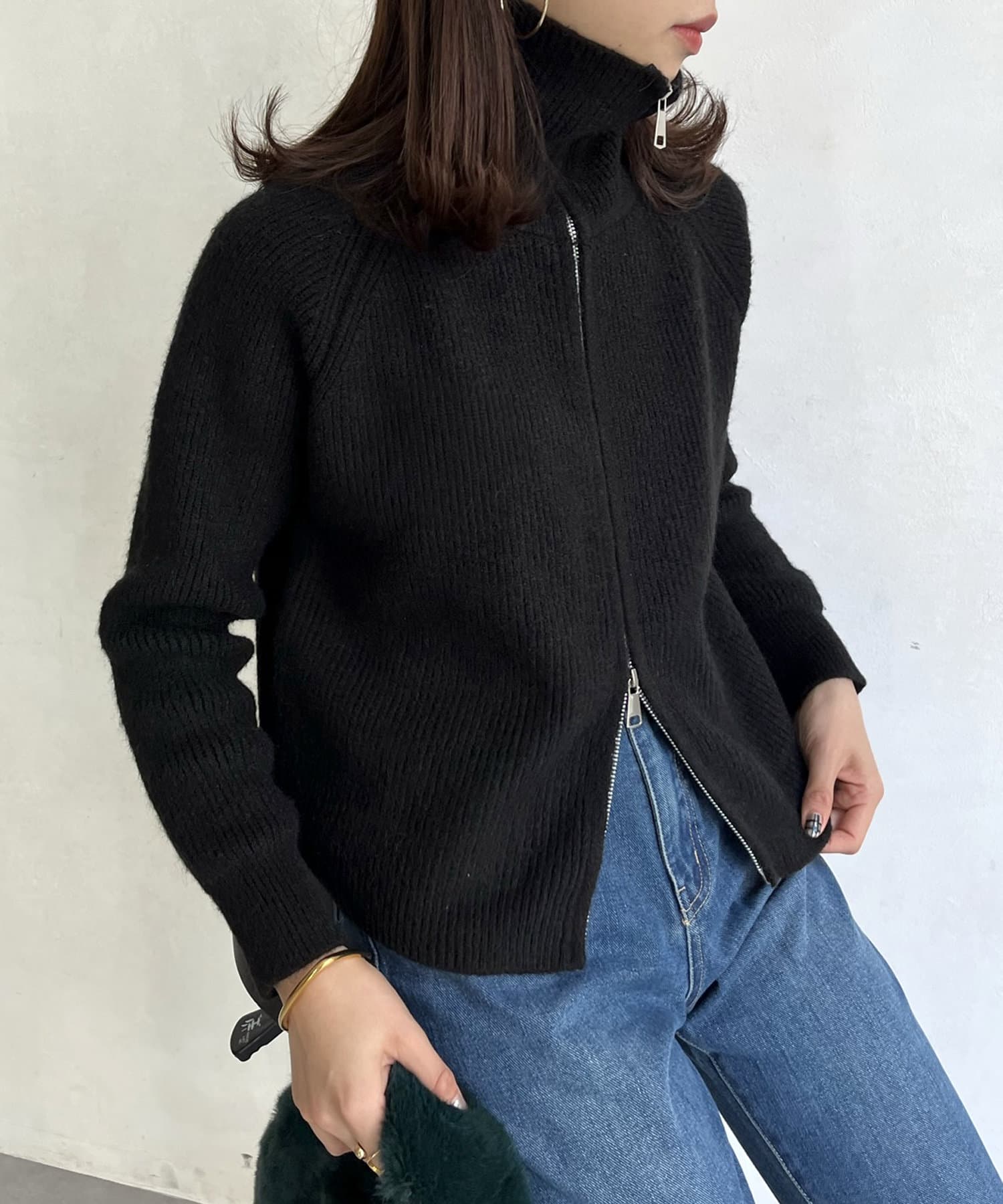 prose verse(プロズヴェール) スタンドネックWジップニット