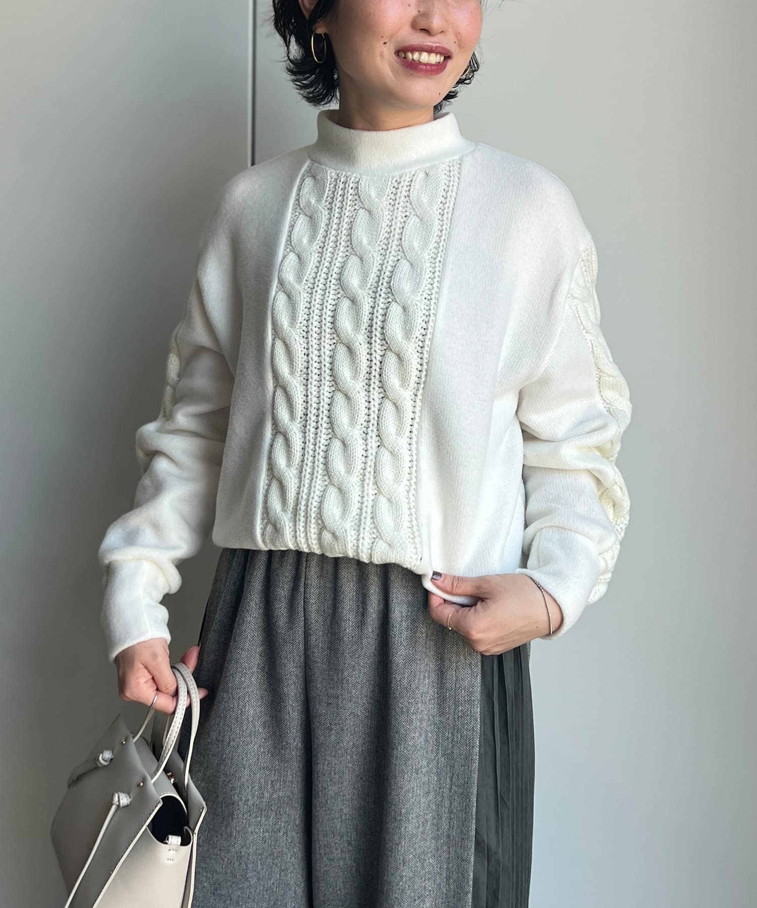 Chez toi(シェトワ) ケーブル×ニットソープルオーバー