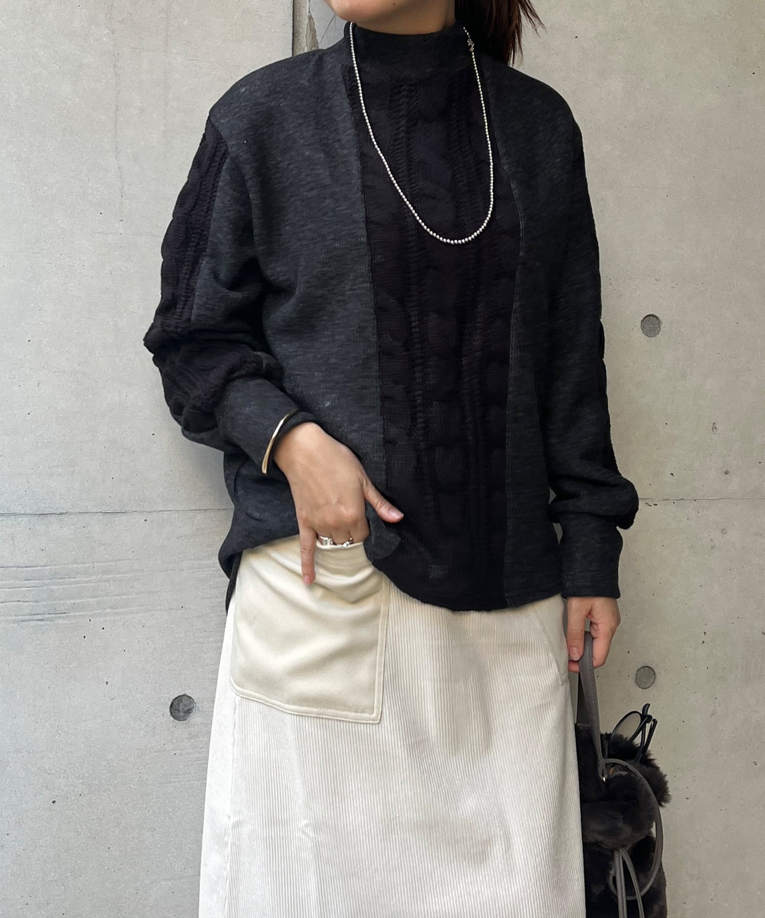 Chez toi(シェトワ) ケーブル×ニットソープルオーバー