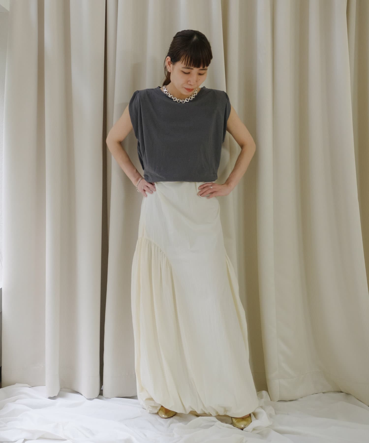 Nylon gather over dress | Pasterip(パセリ)レディース | PAL CLOSET