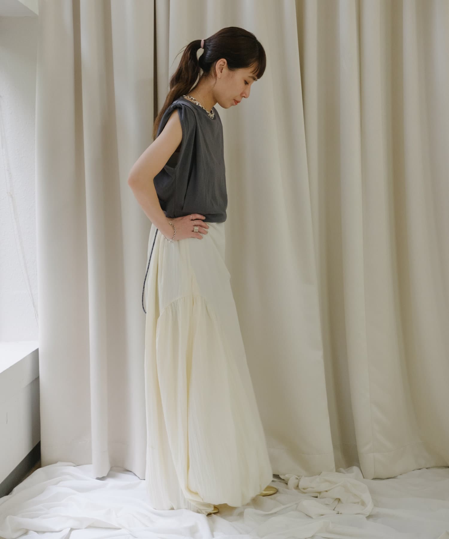 Nylon gather over dress | Pasterip(パセリ)レディース | PAL CLOSET