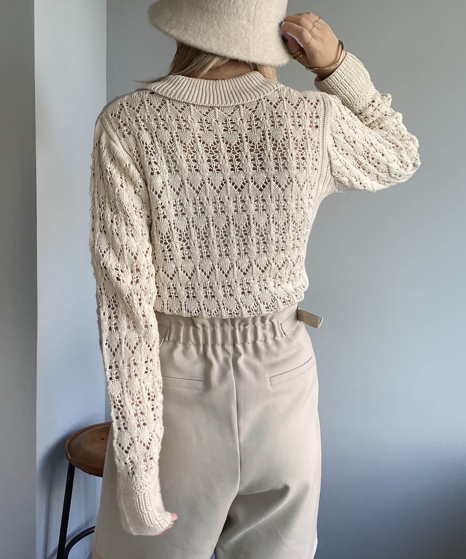 CAPRICIEUX LE'MAGE】レース編ポロニット | OUTLET(アウトレット