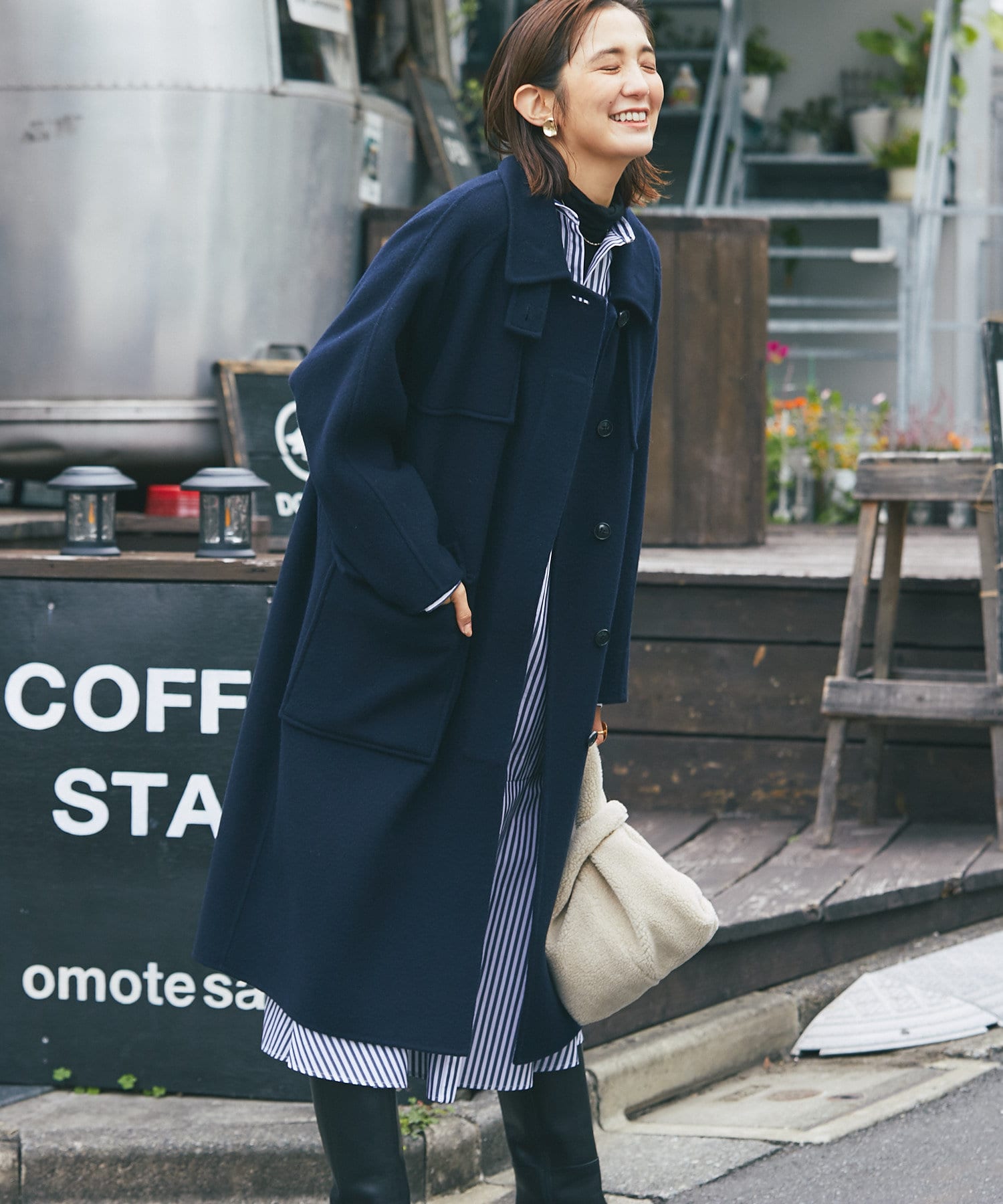 トップシークレット A WOOL RIVER COAT ネイビー 1サイズ - 通販