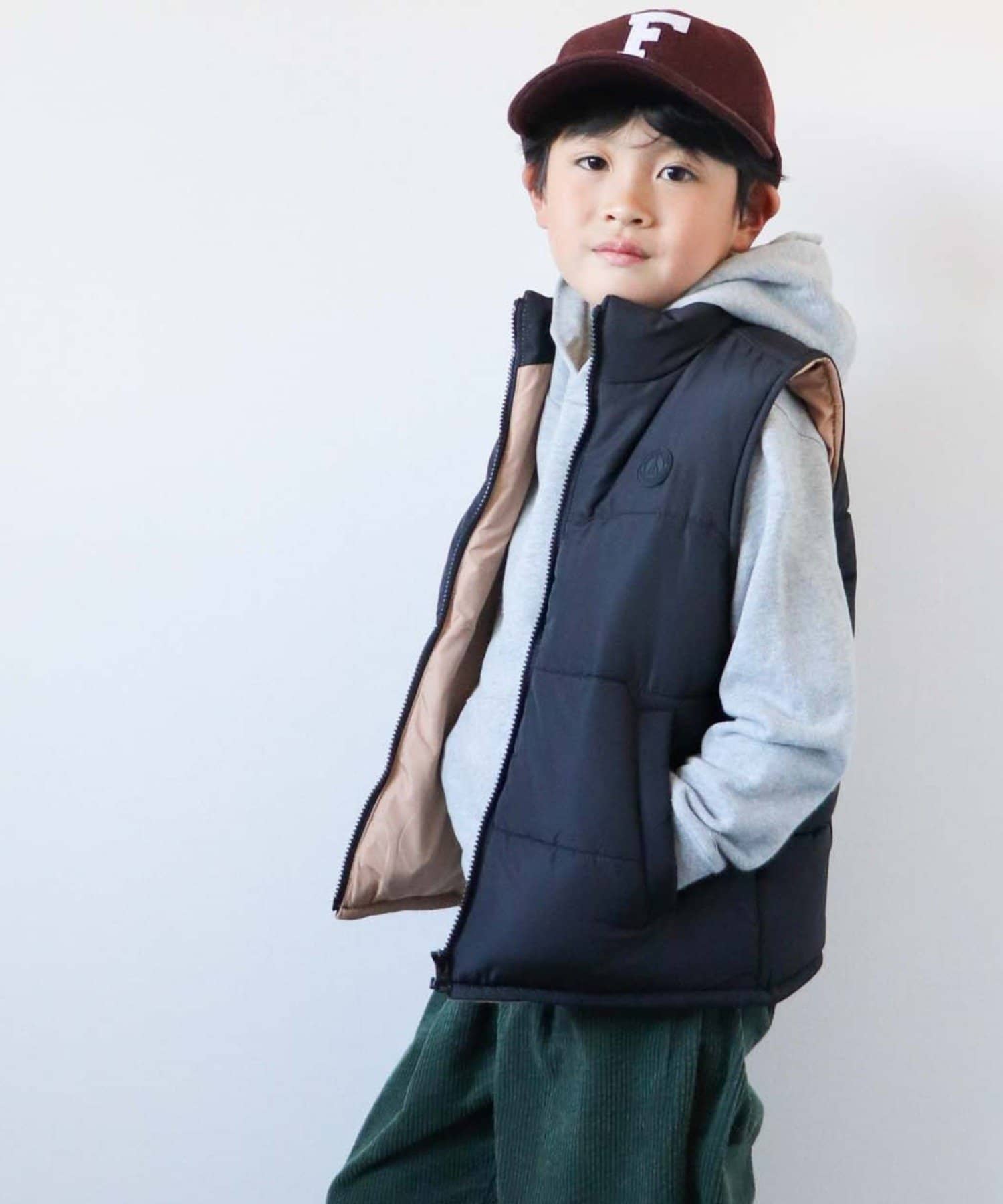 KIDS】フェイクダウン配色モンスターベスト/中綿ベスト CIAOPANIC TYPY(チャオパニックティピー)キッズ PAL  CLOSET(パルクローゼット) パルグループ公式ファッション通販サイト