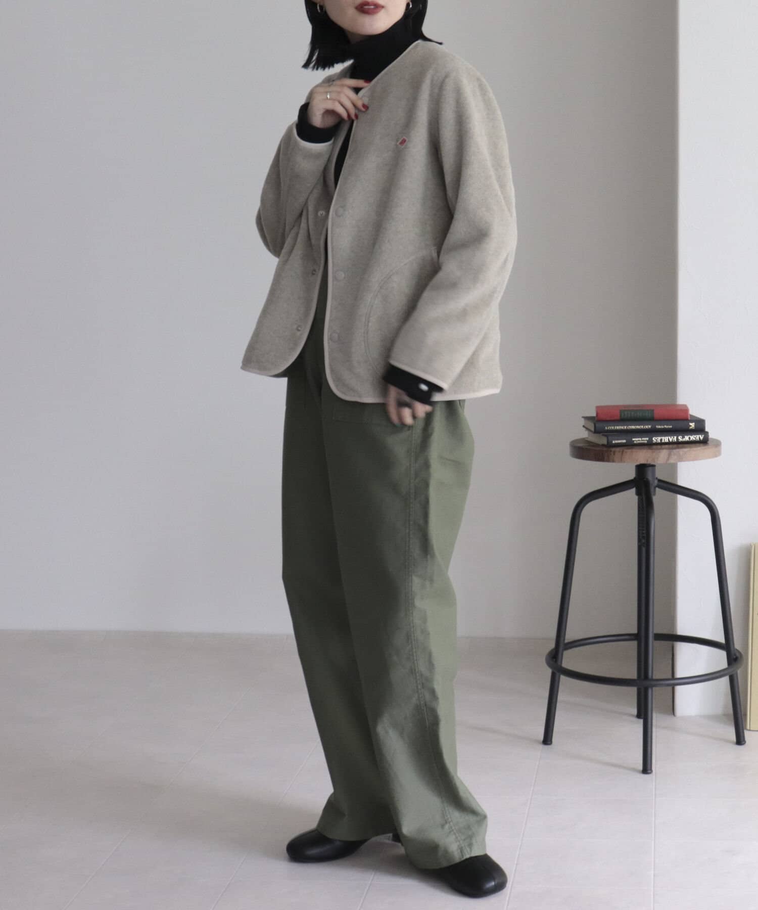 WEB限定】【DANTON】FLEECE COLLARLESS JACKET | FREDY