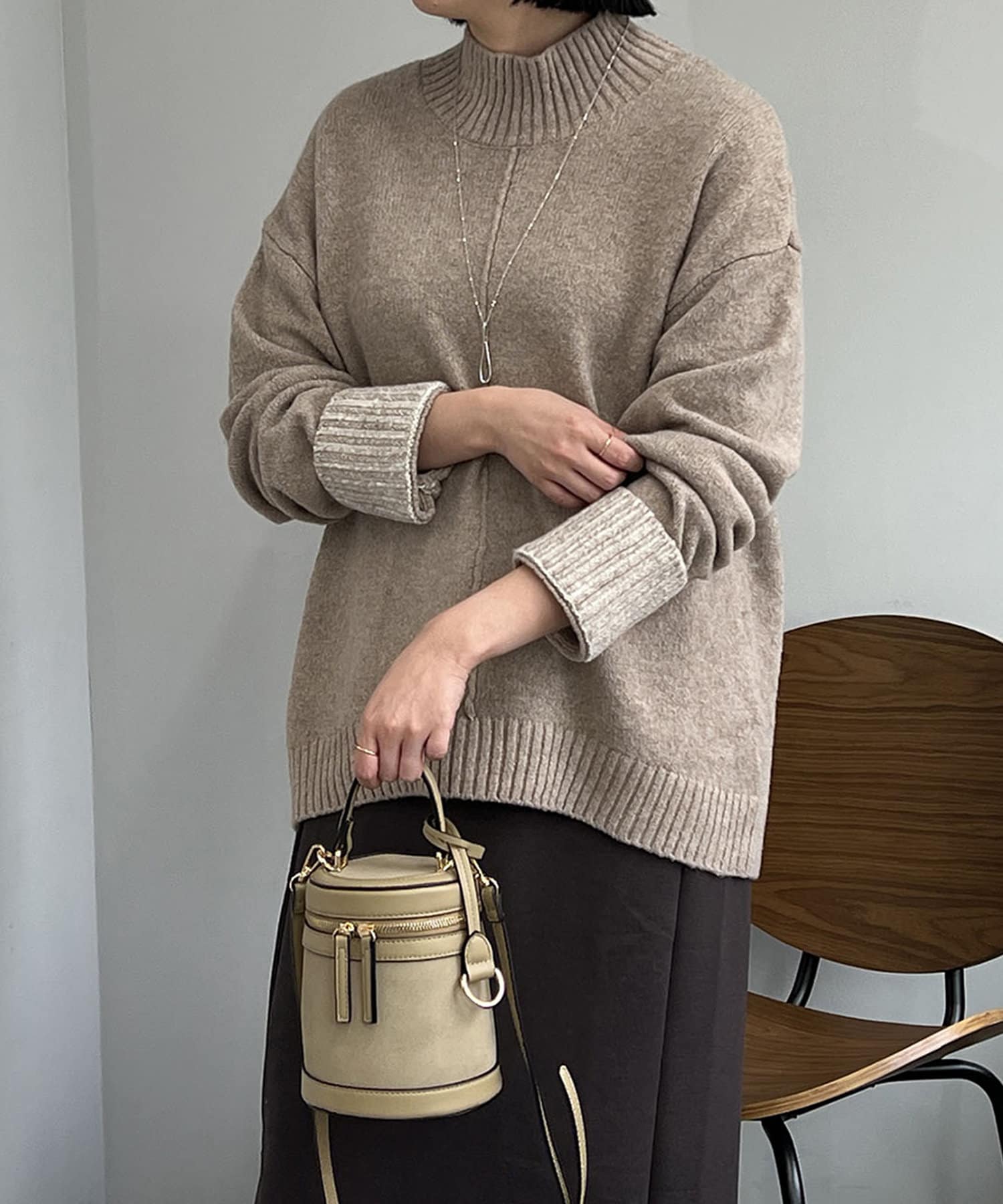 un dix cors(アンディコール) 【こなれ感を演出する】袖リブ配色ニット