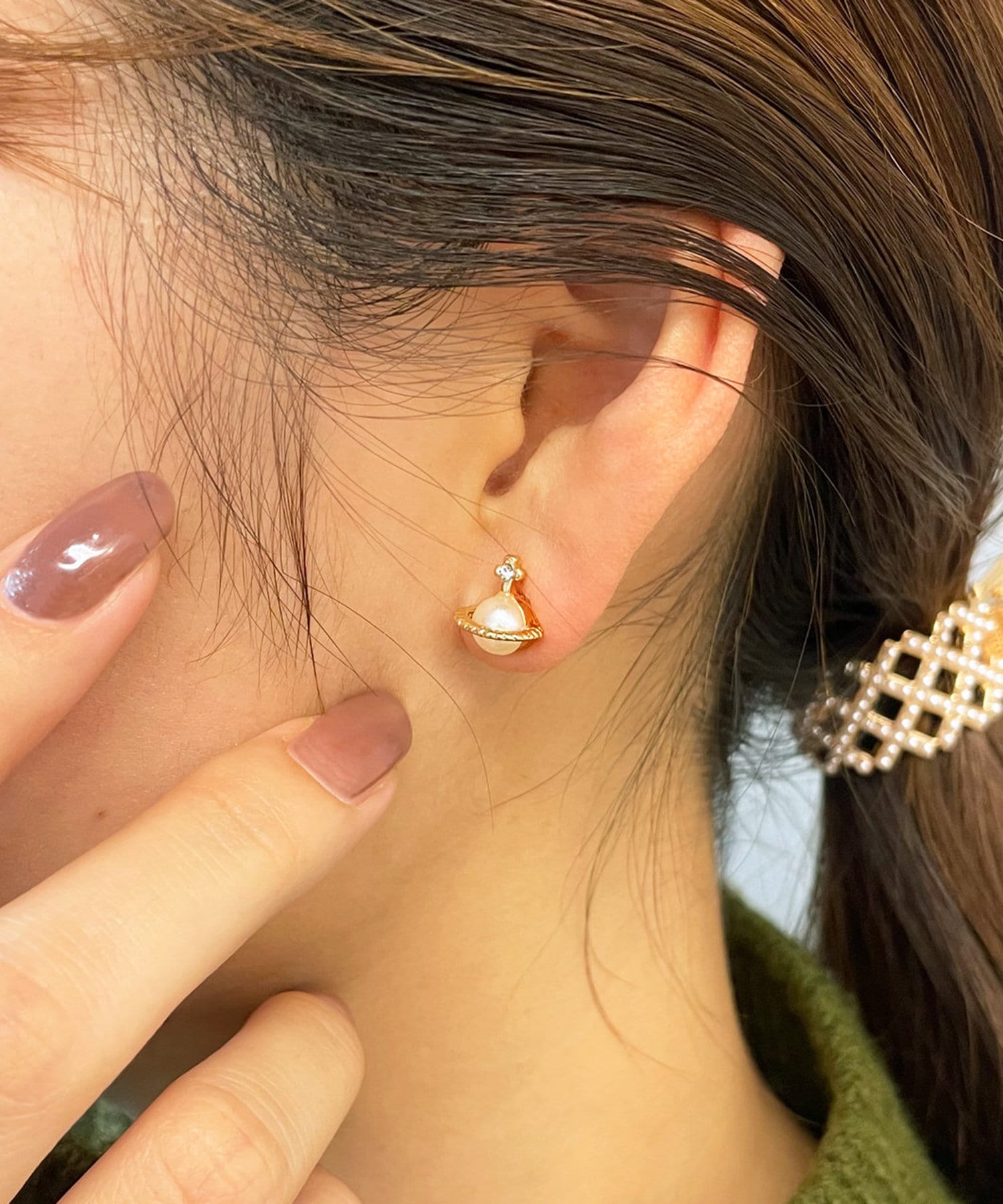 Lattice(ラティス) 土星モチーフマグネットピアス