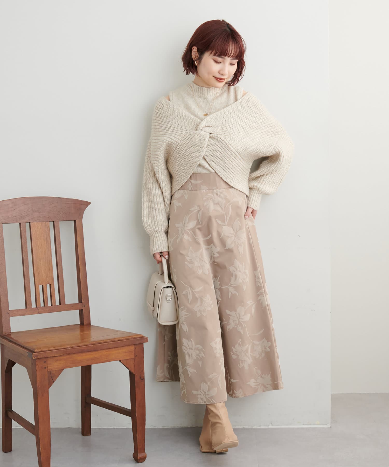 大花フロッキースカート | natural couture(ナチュラル