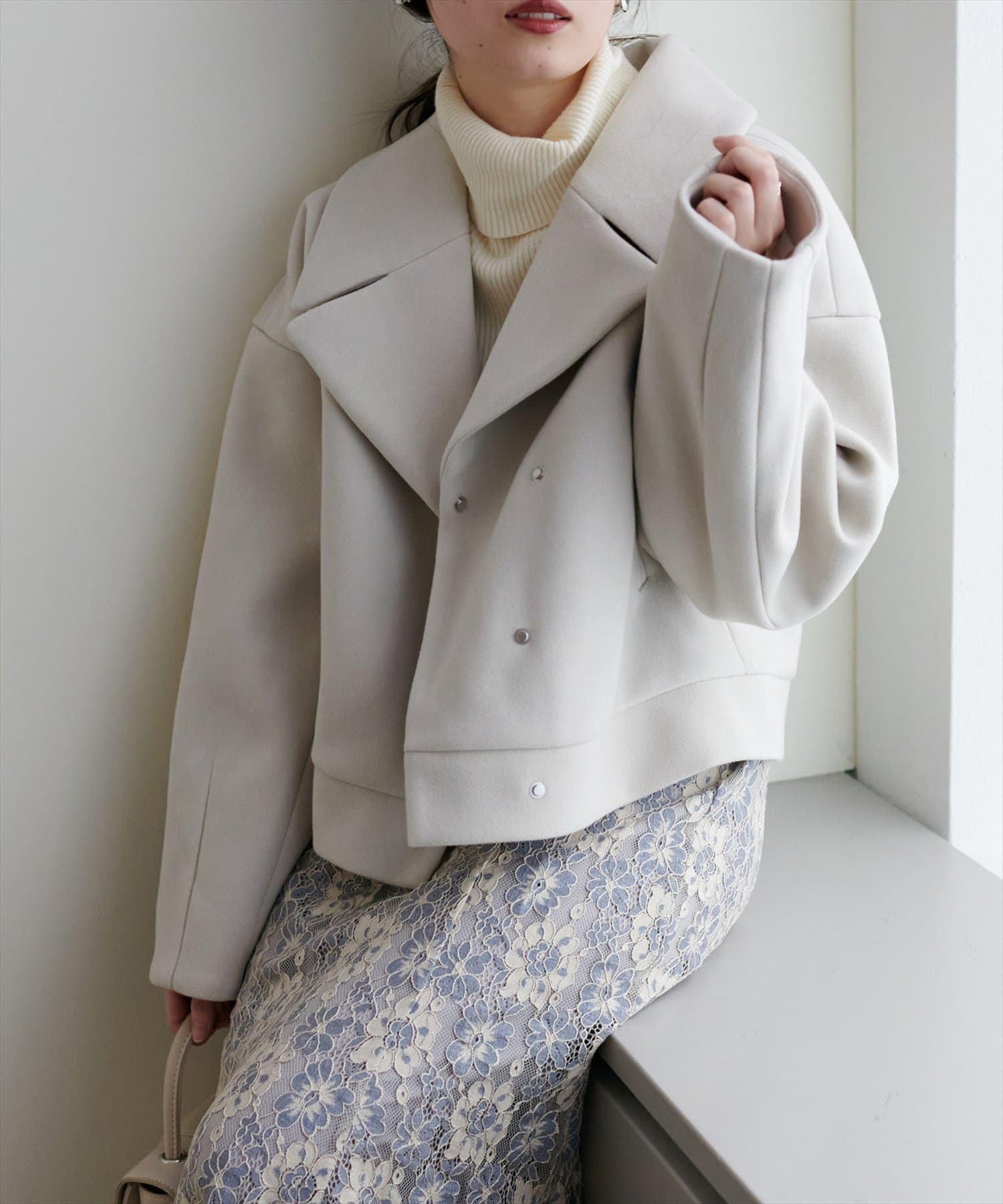 natural couture ナチュラルクチュール メルトンショート丈コート