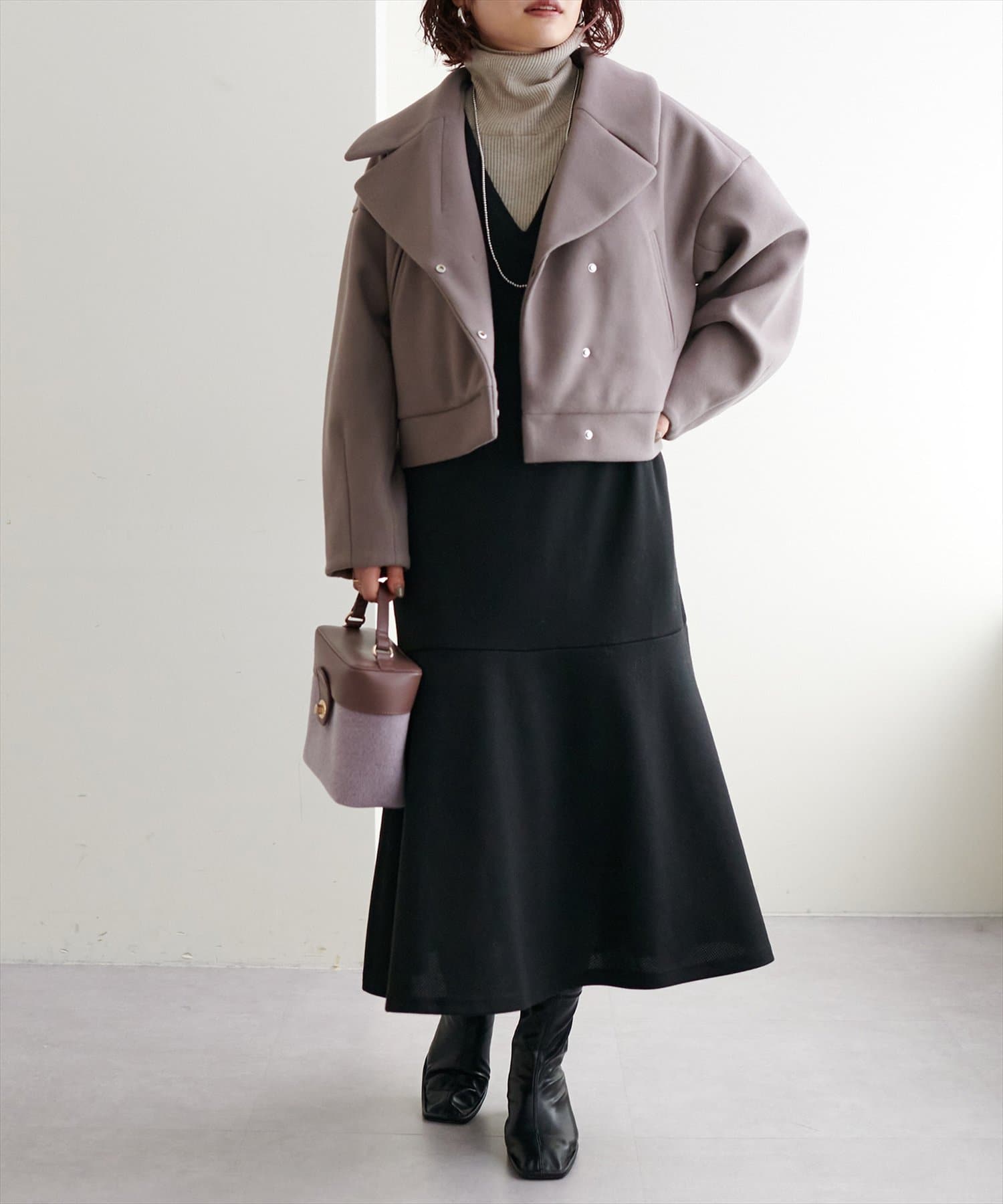 natural couture(ナチュラルクチュール) メルトンショート丈コート