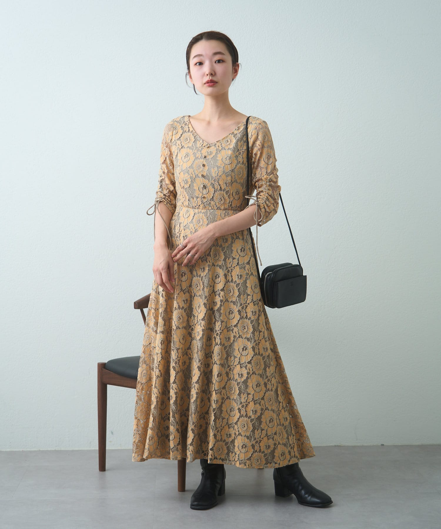 2021春の新作 Kastane オケージョンドレス Uneven bicolor dress