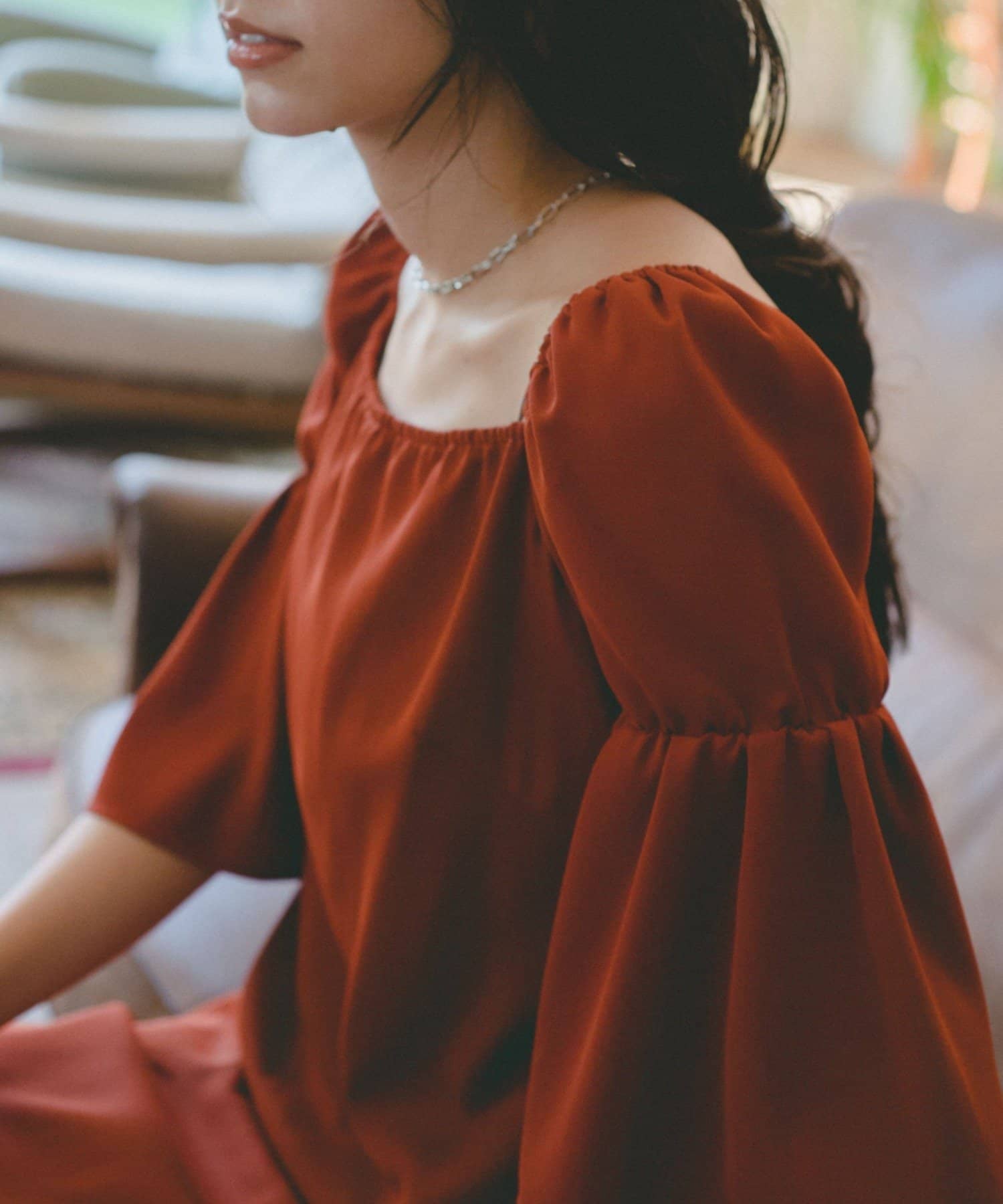 結婚式/オケージョンドレス】Bell sleeve color dress | Kastane 
