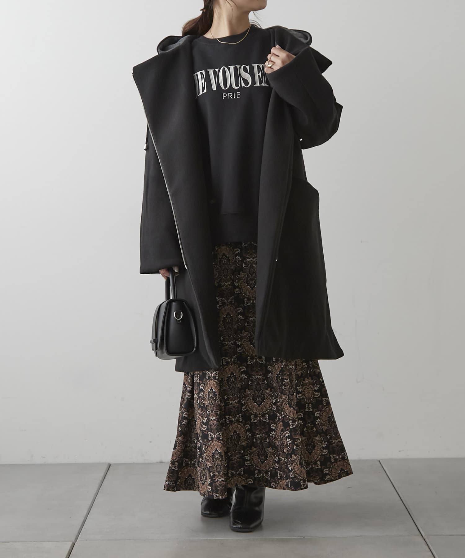 再お値下げ‼︎【PAULE KA】美品⭐︎フード付きコート フェイクウールフード付ZIPコート》 | NICE CLAUP / OLIVE des OLIVE