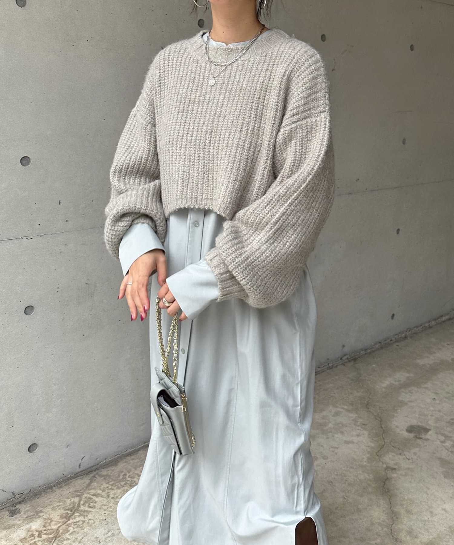 Dou ほぼ新品 短丈柄ニット