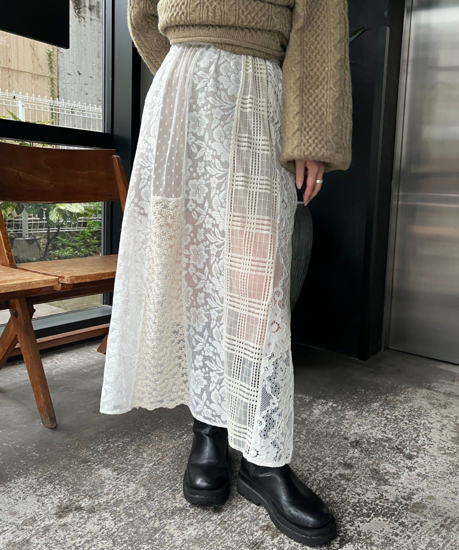 魅力的な価格 パッチワークレーススカート